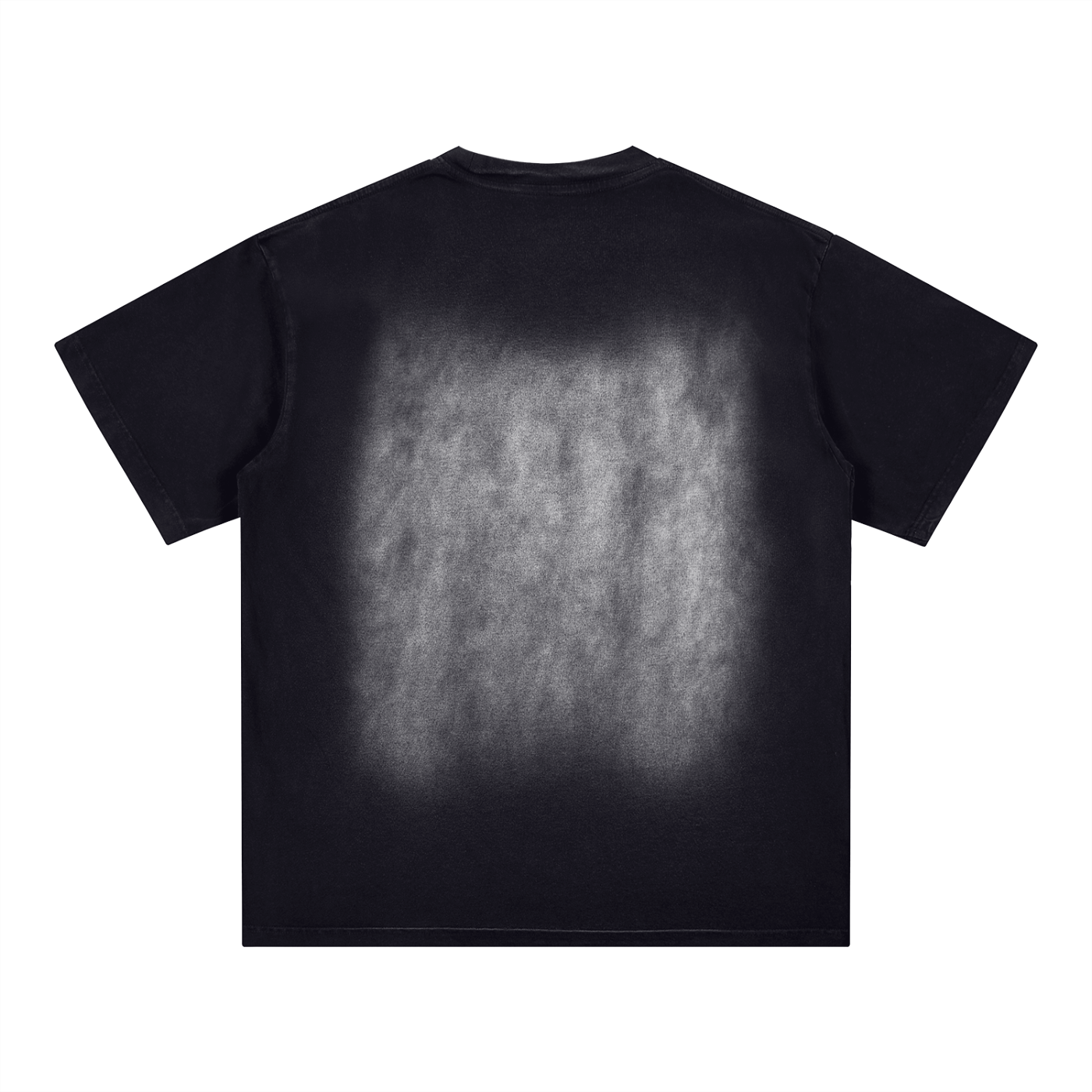 SQUARE PATCH MONKEY WASHED T-SHIRT - BLACK