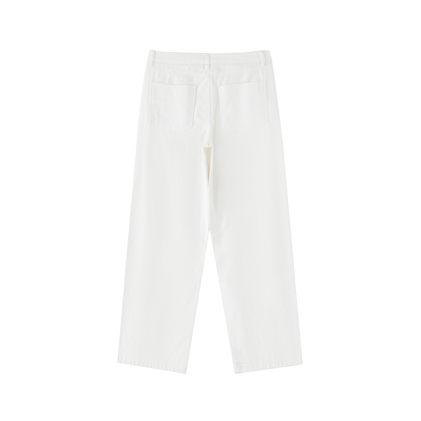 HEAVYWEIGHT COTTON STRAIGHT-LEG PANTS - WHITE