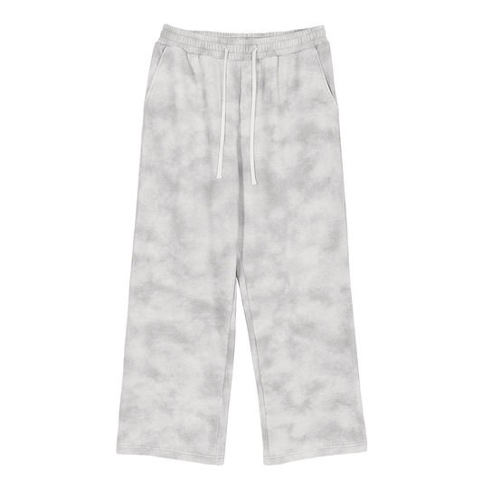 Dirty Washed Fleece Sweatpants - Flower Gray
