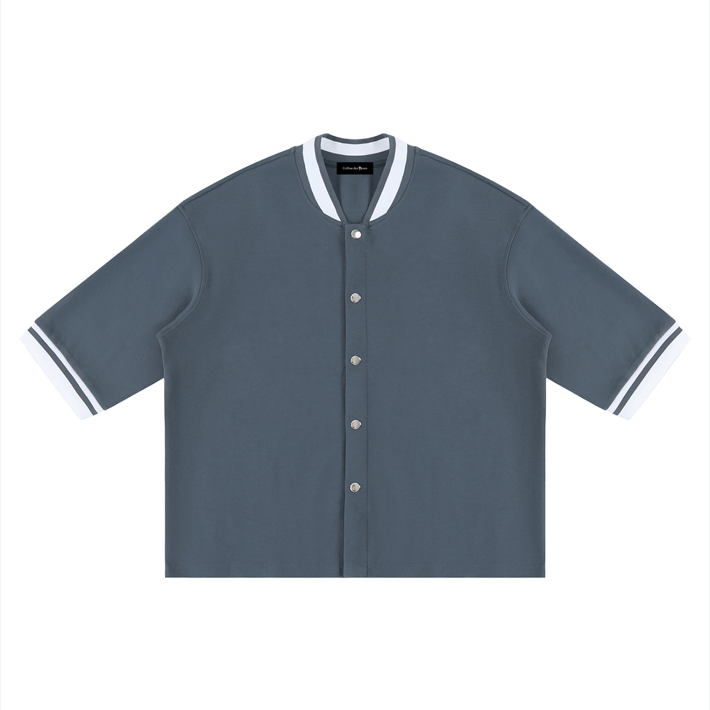BOXY HEAVYWEIGHT BASEBALL JERSEY - NAVY BLUE