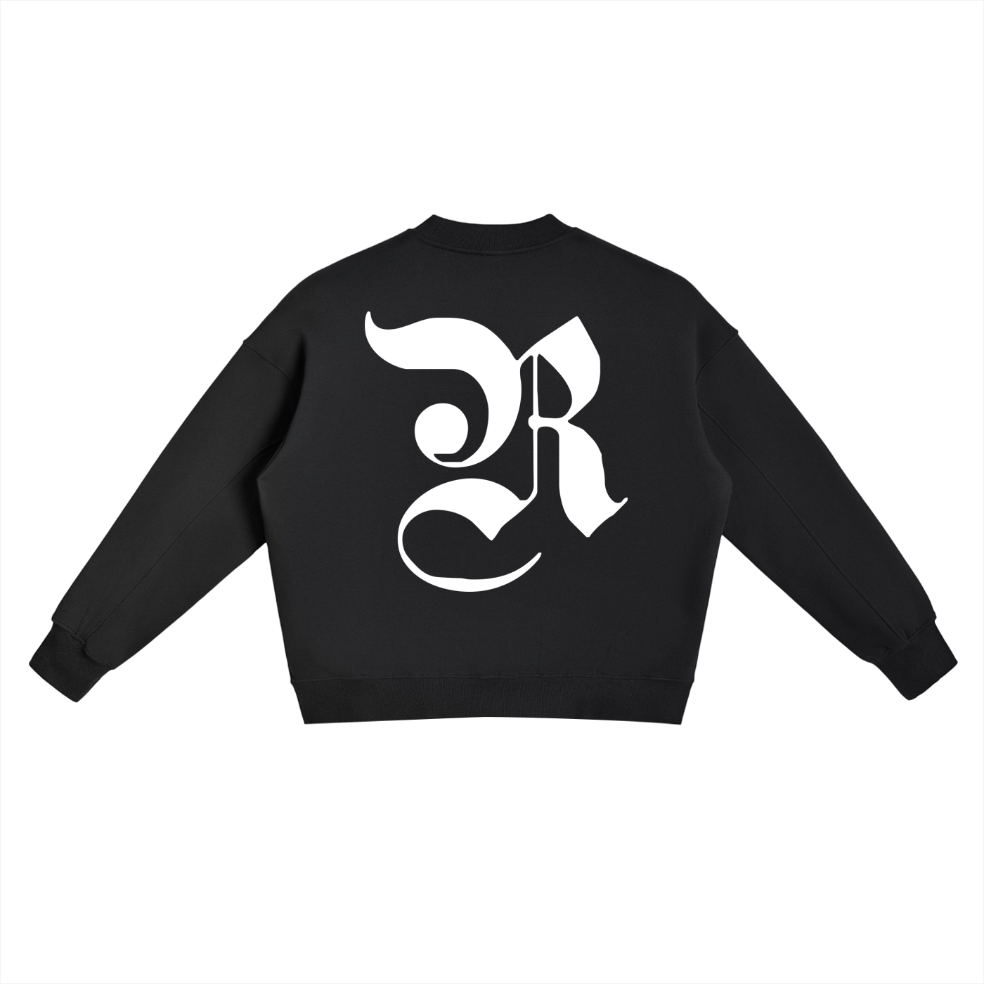 Fleece Side Slit Crewneck Sweatshirt - Black