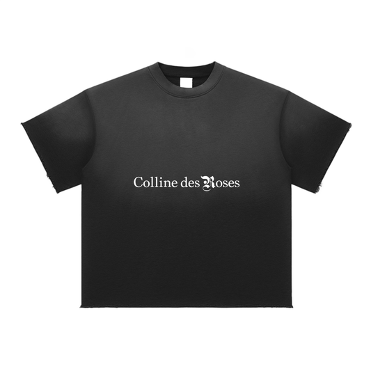 Sun Fade Raw Edge T-Shirt - Black