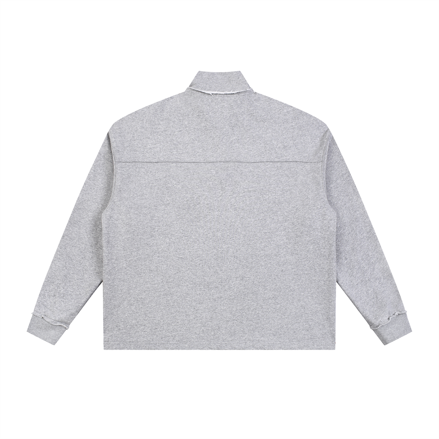 HALF-ZIP ROLLED EDGE FLEECE SWEATSHIRT - FLOWER GRAY
