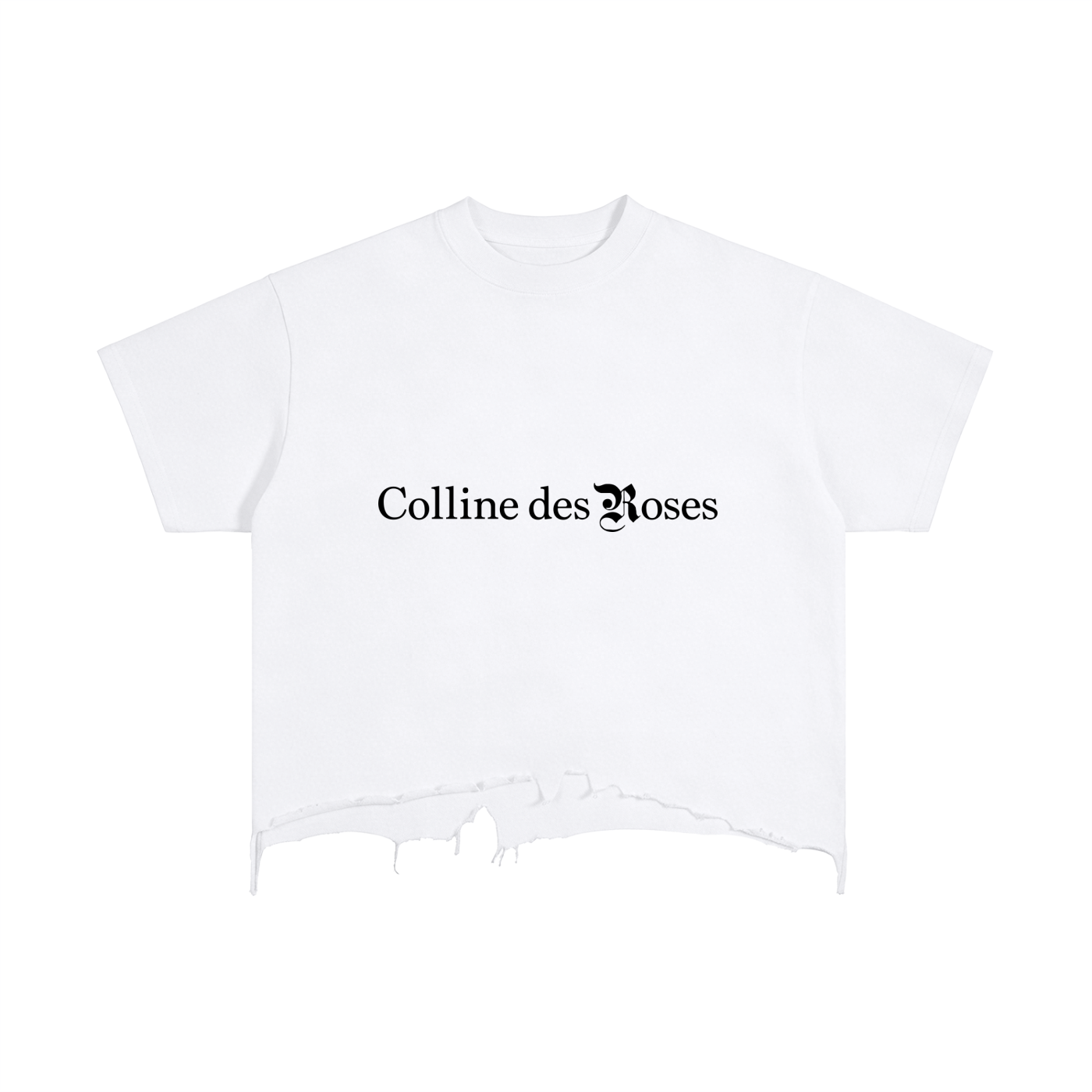 VINTAGE WASH BOXY DISTRESSED HEM T-SHIRT - WHITE