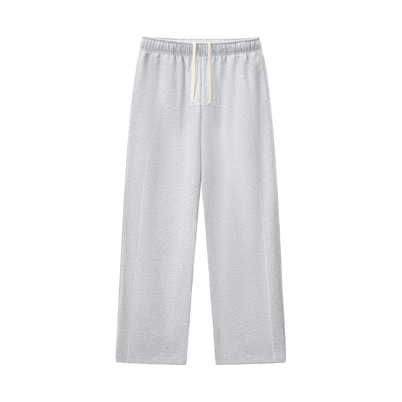 CONTRAST-STITCHED FLEECE SWEATPANTS - FLOWER GRAY