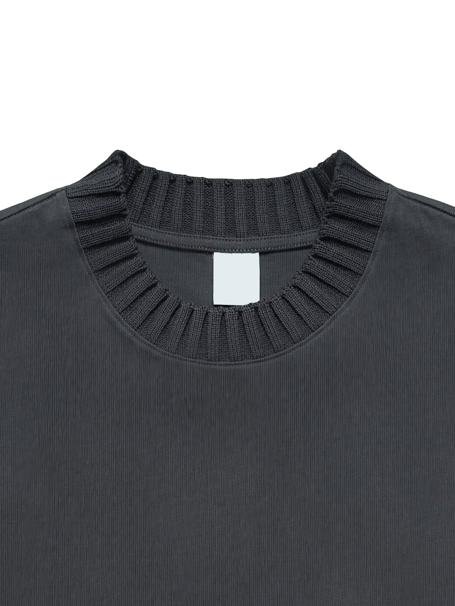 HEAVYWEIGHT KNITTED ROUND NECK T-SHIRT - APRICOT