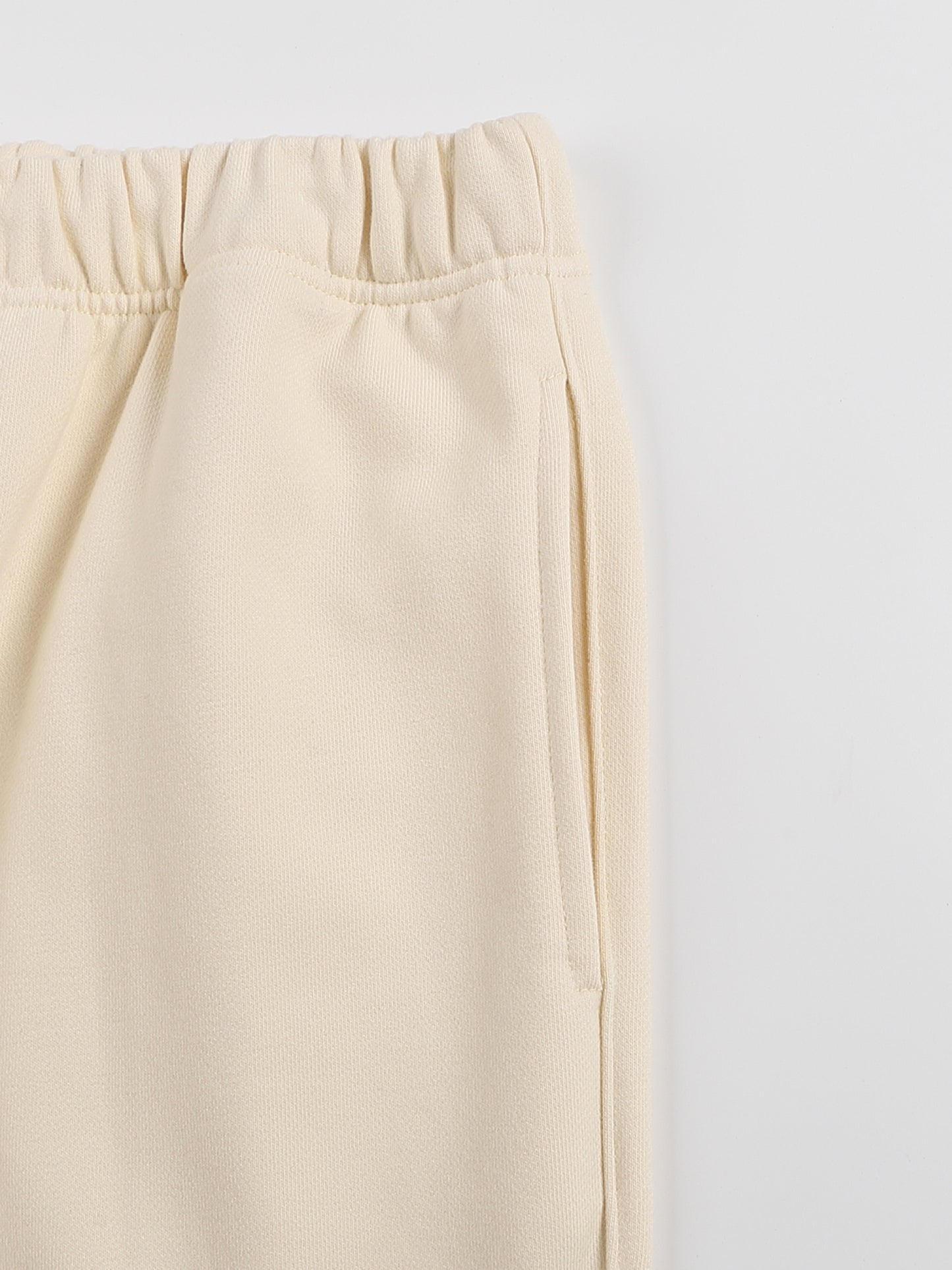 FLEECE LINED STRAIGHT LEG PANTS - BONE