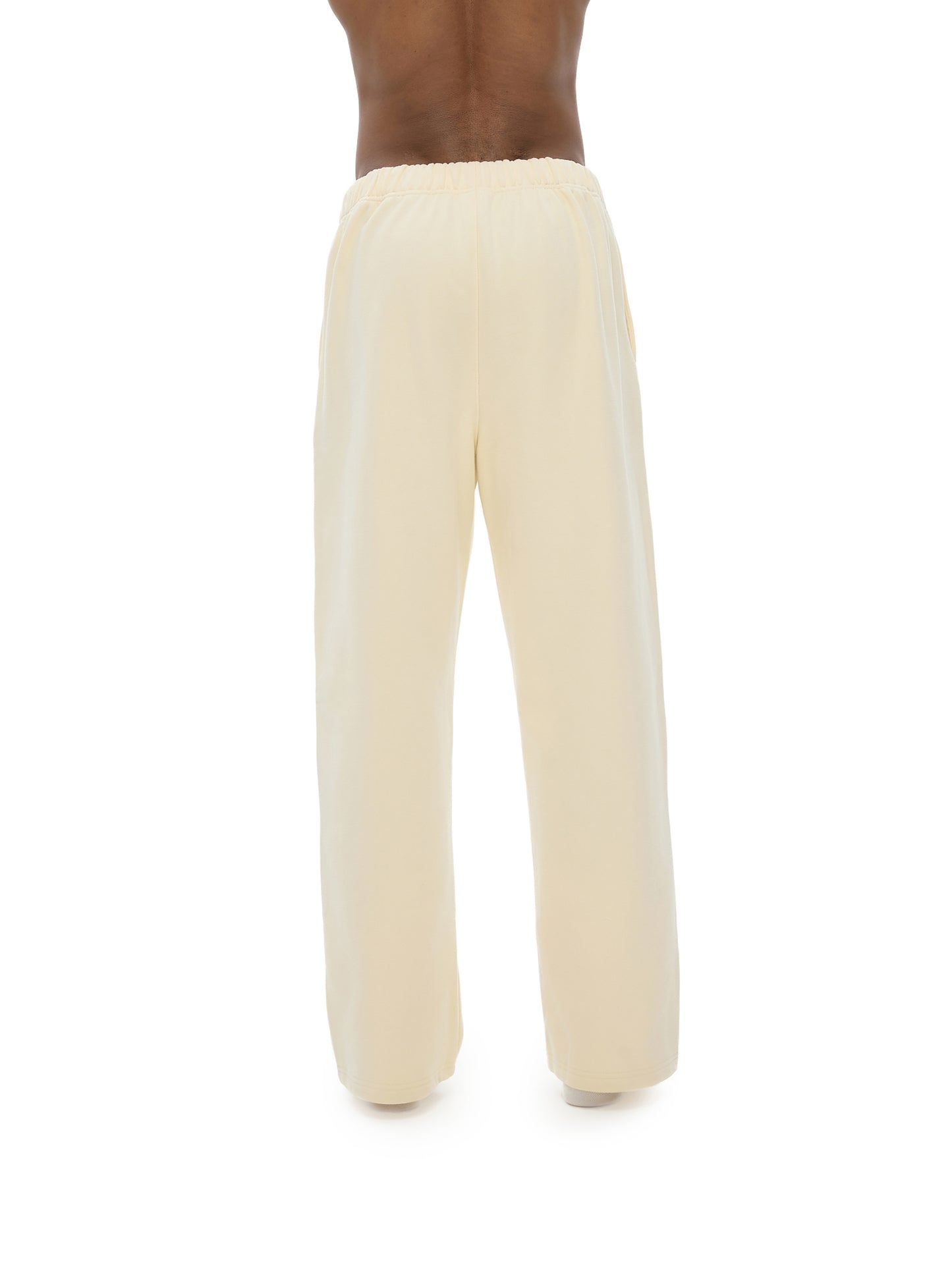 FLEECE LINED STRAIGHT LEG PANTS - BONE