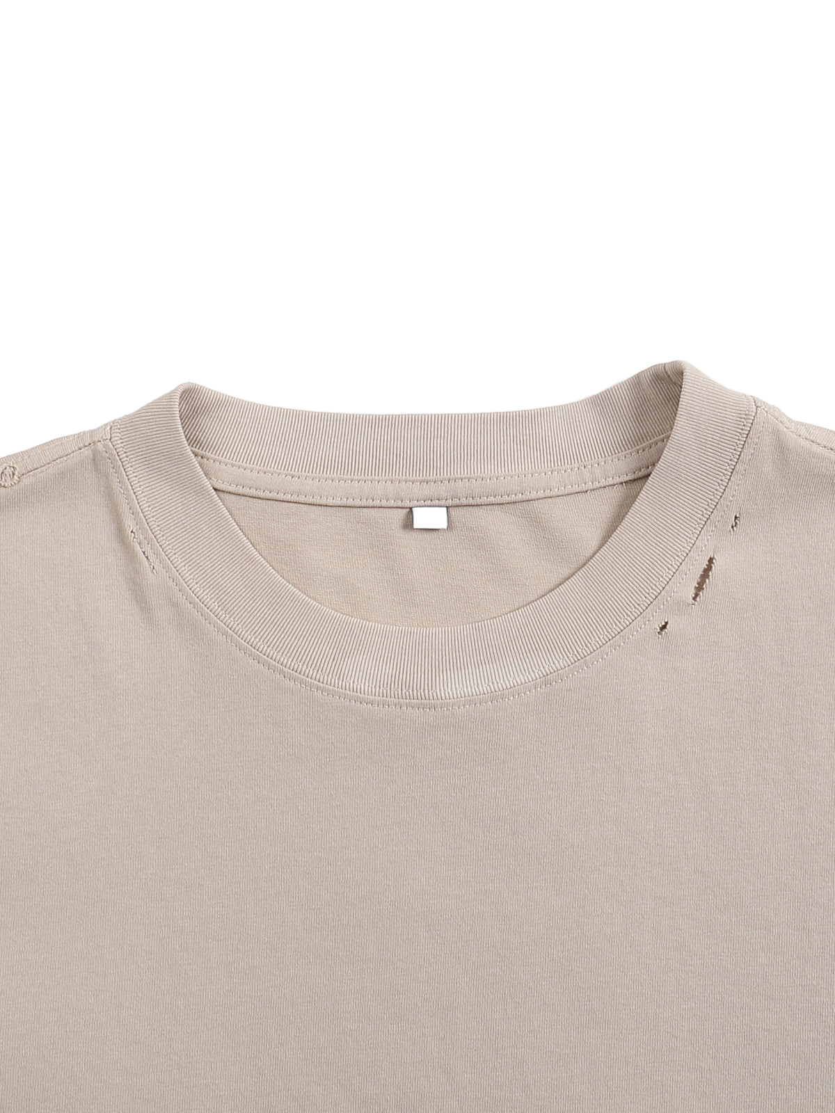 Classic Frayed Boxy Tee - Apricot