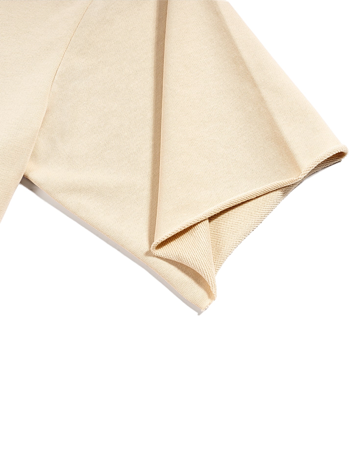 FRENCH TERRY RAW EDGE T-SHIRT - BLACK