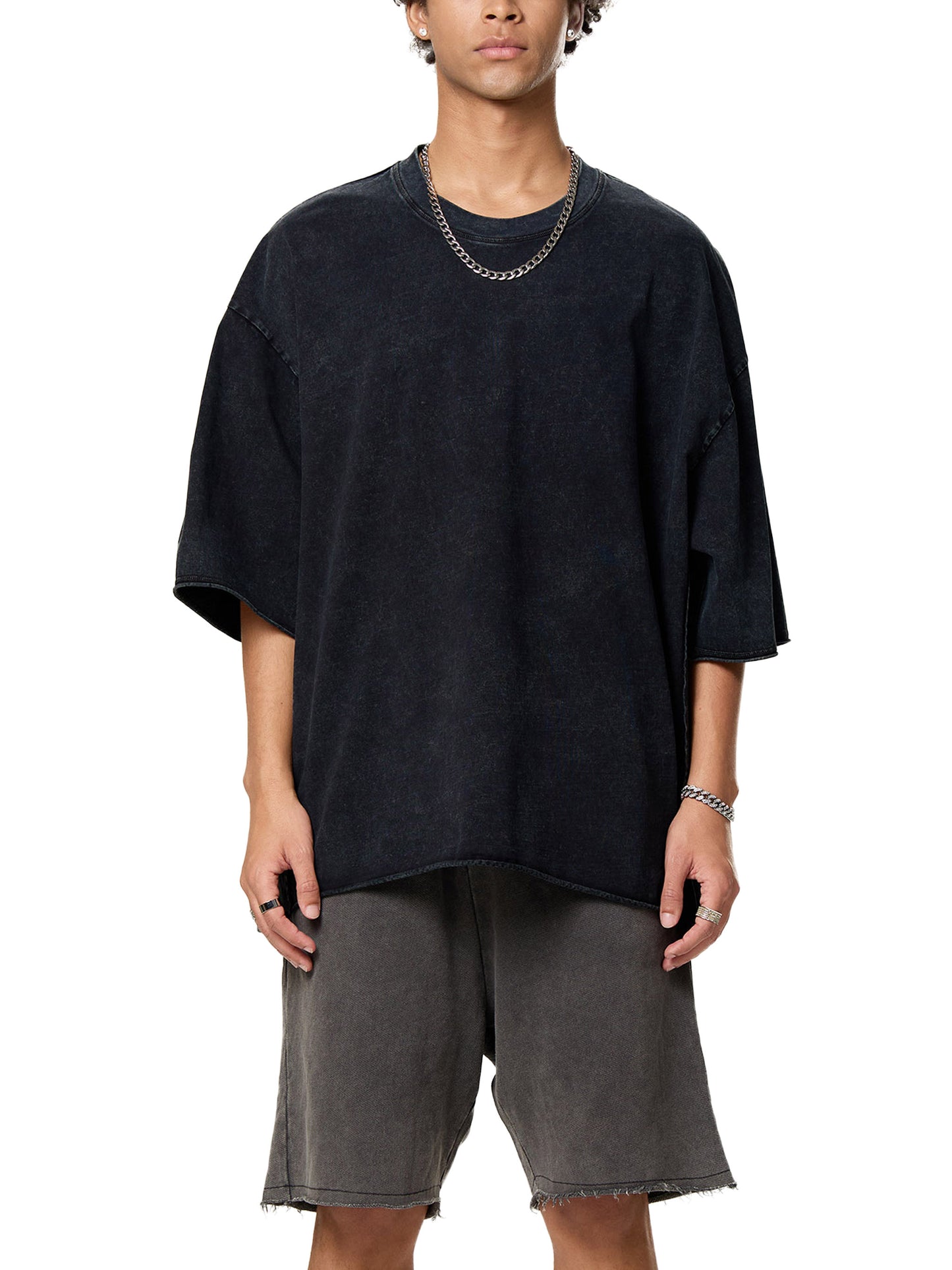 Raw Edge Snow Washed Boxy T-Shirt