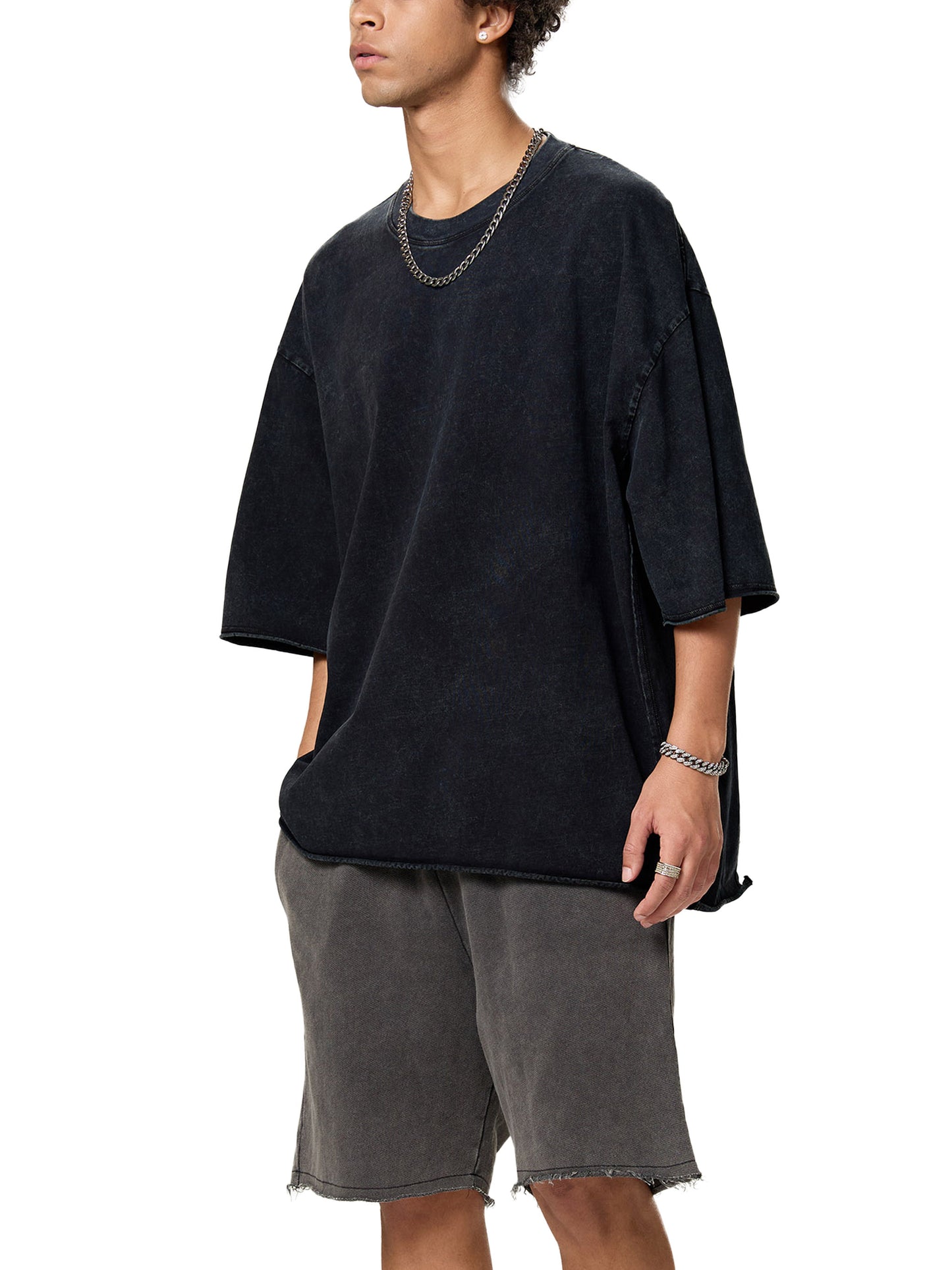 Raw Edge Snow Washed Boxy T-Shirt