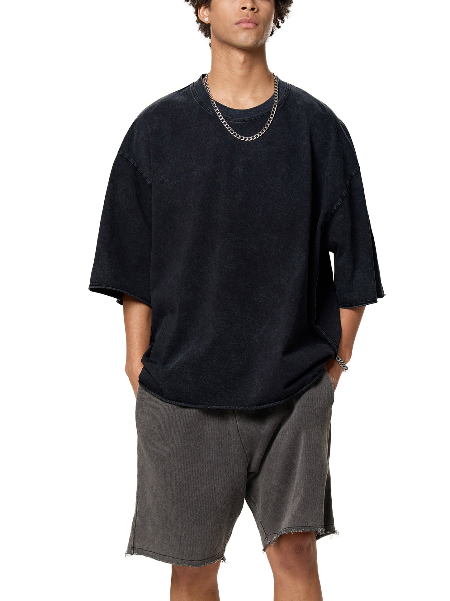 Raw Edge Snow Washed Boxy T-Shirt