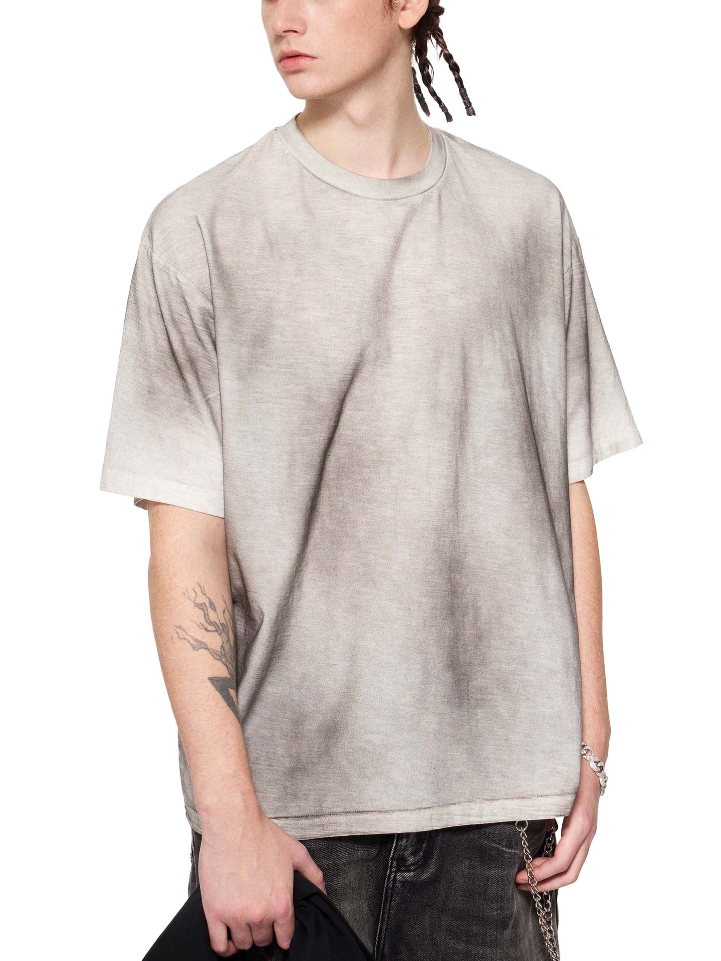 SUNFADE HAND-PAINTED T-SHIRT - LIGHT GRAY