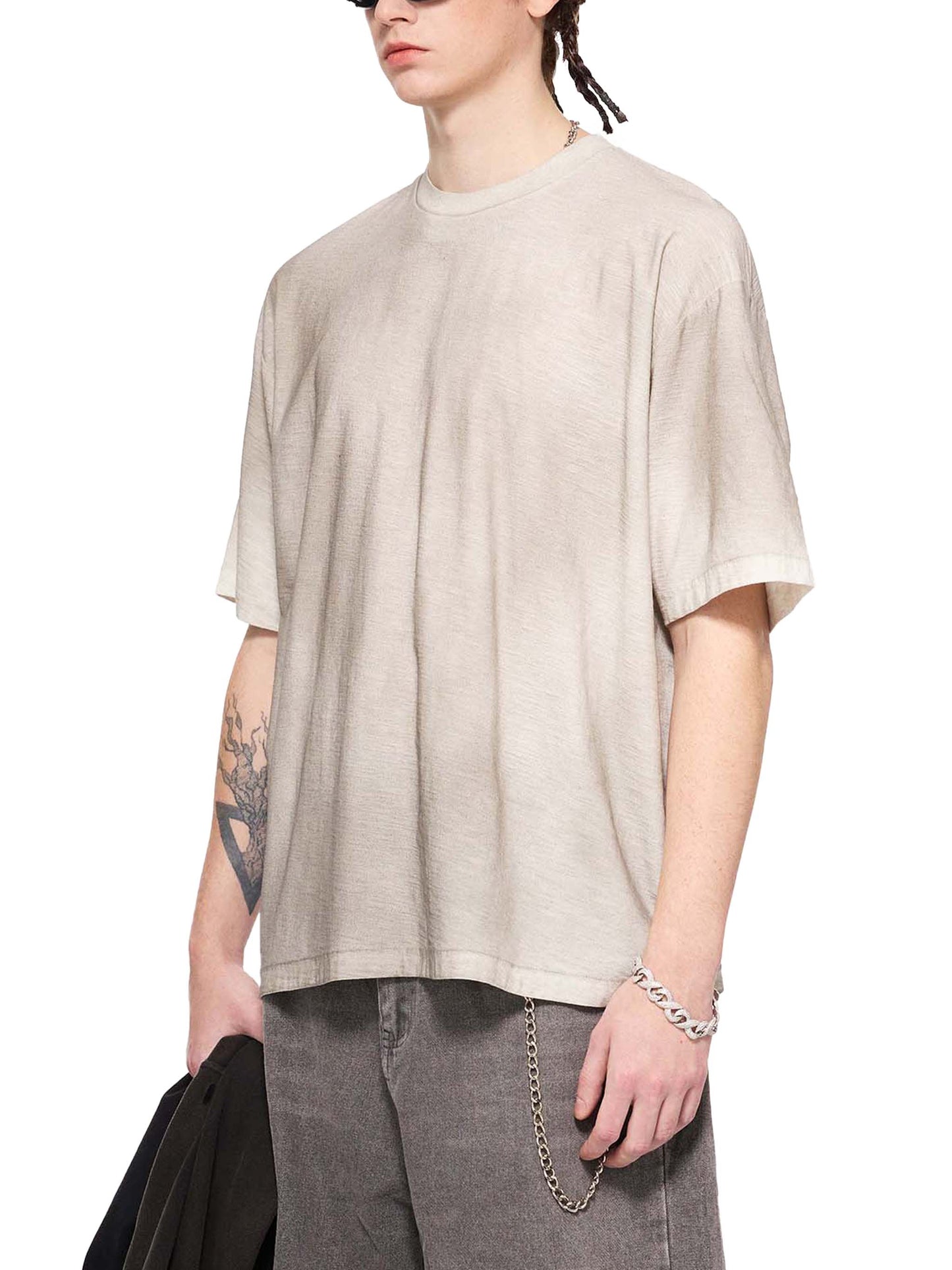 SUNFADE HAND-PAINTED T-SHIRT - LIGHT GRAY