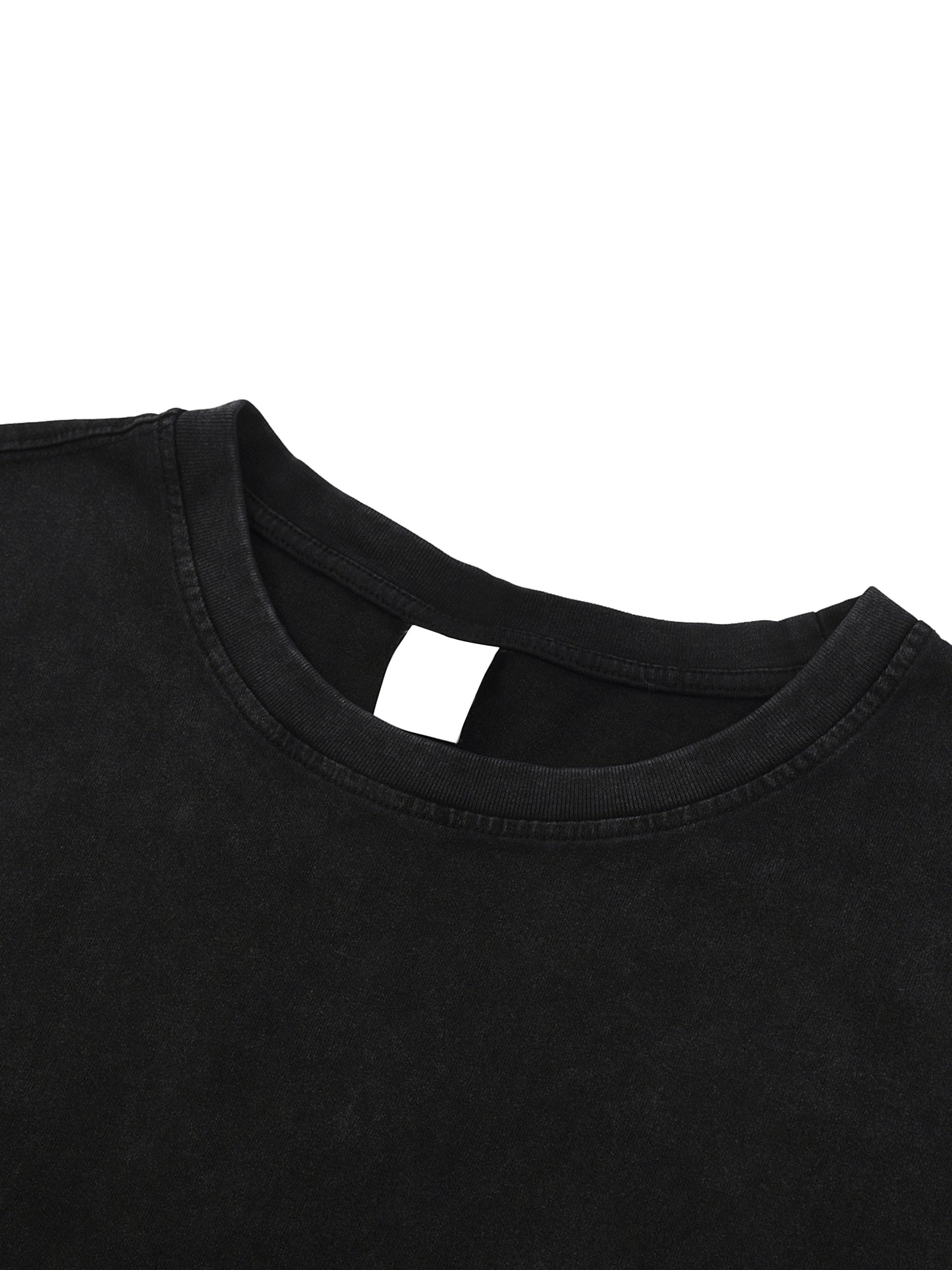 SNOW WASHED RAW-HEM TANK TOP - BLACK