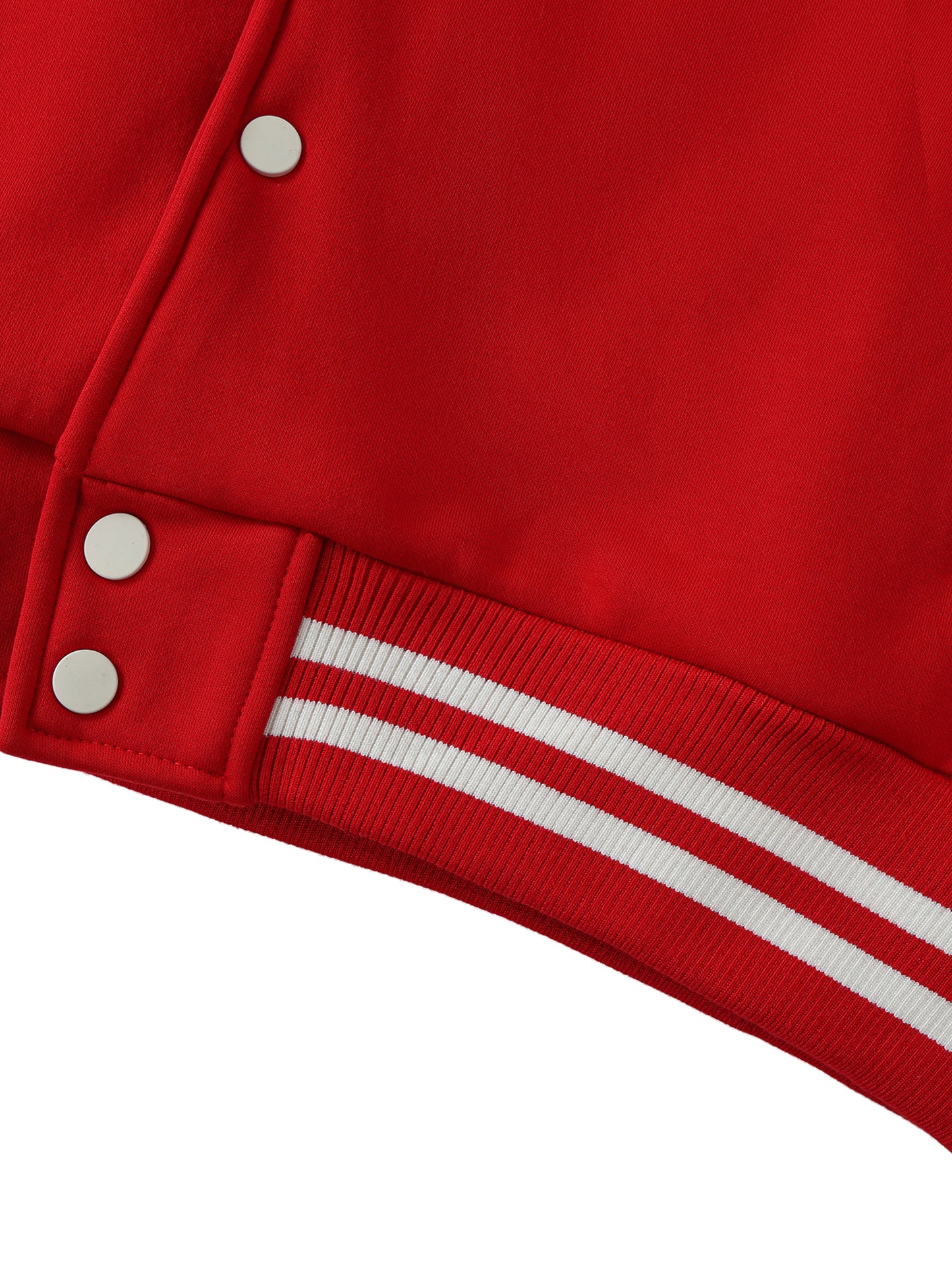 TWO-TONE FLEECED VARSITY JACKET - BLACK WITH WHITE