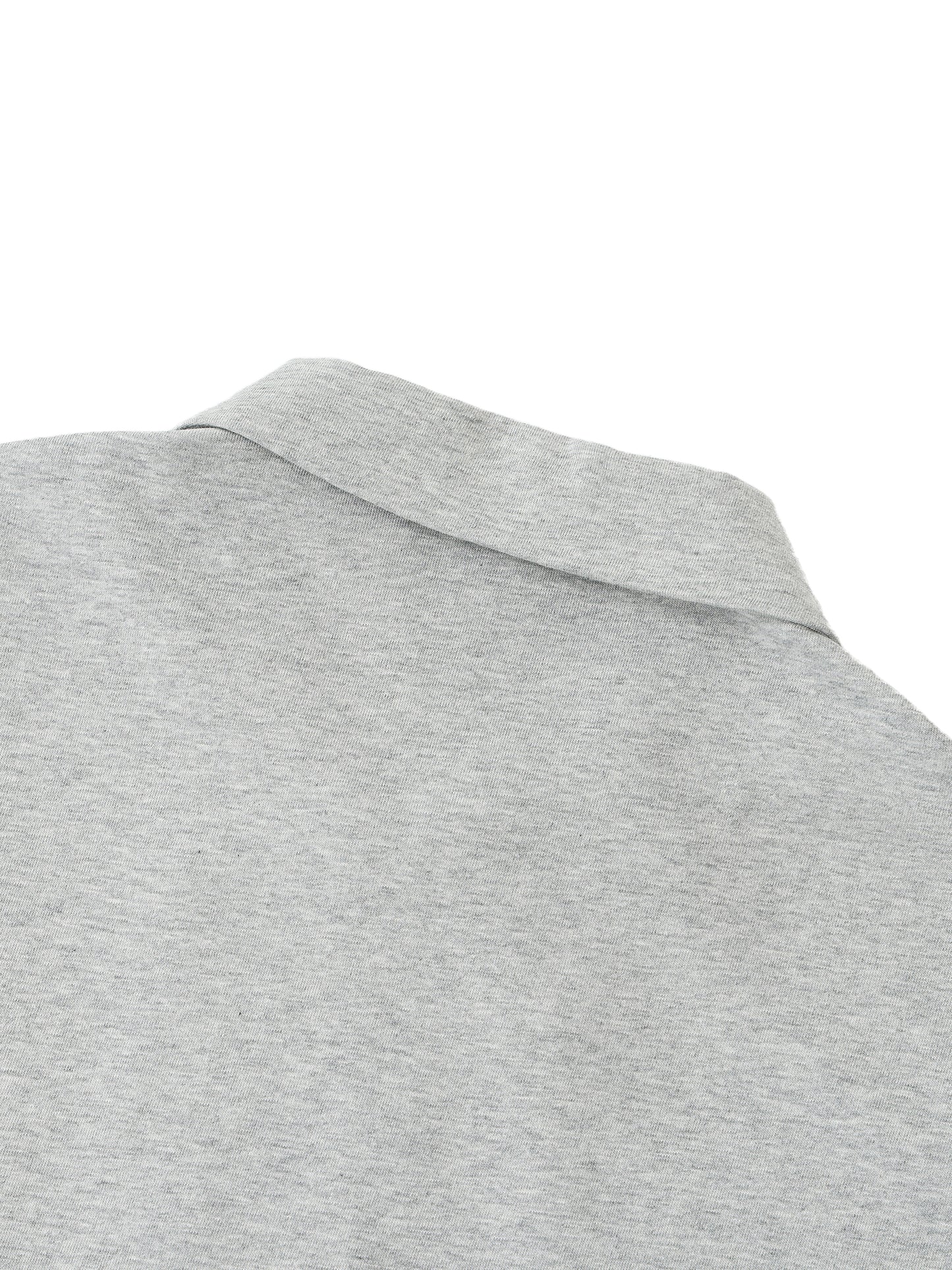 HALF-ZIP COTTON POLO SHIRT - PALE KHAKI
