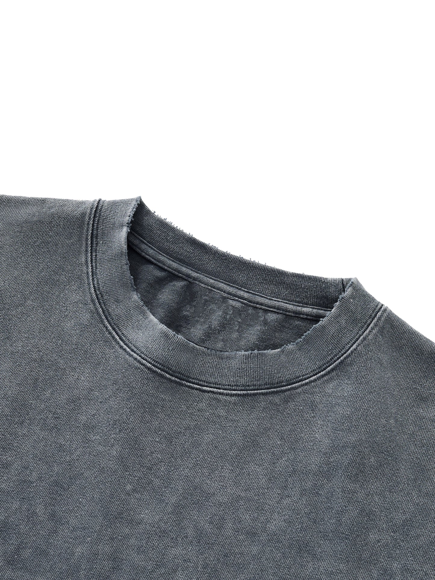SNOW WASH RAW-HEM BOXY T-SHIRT - WASHED CEMENT GRAY