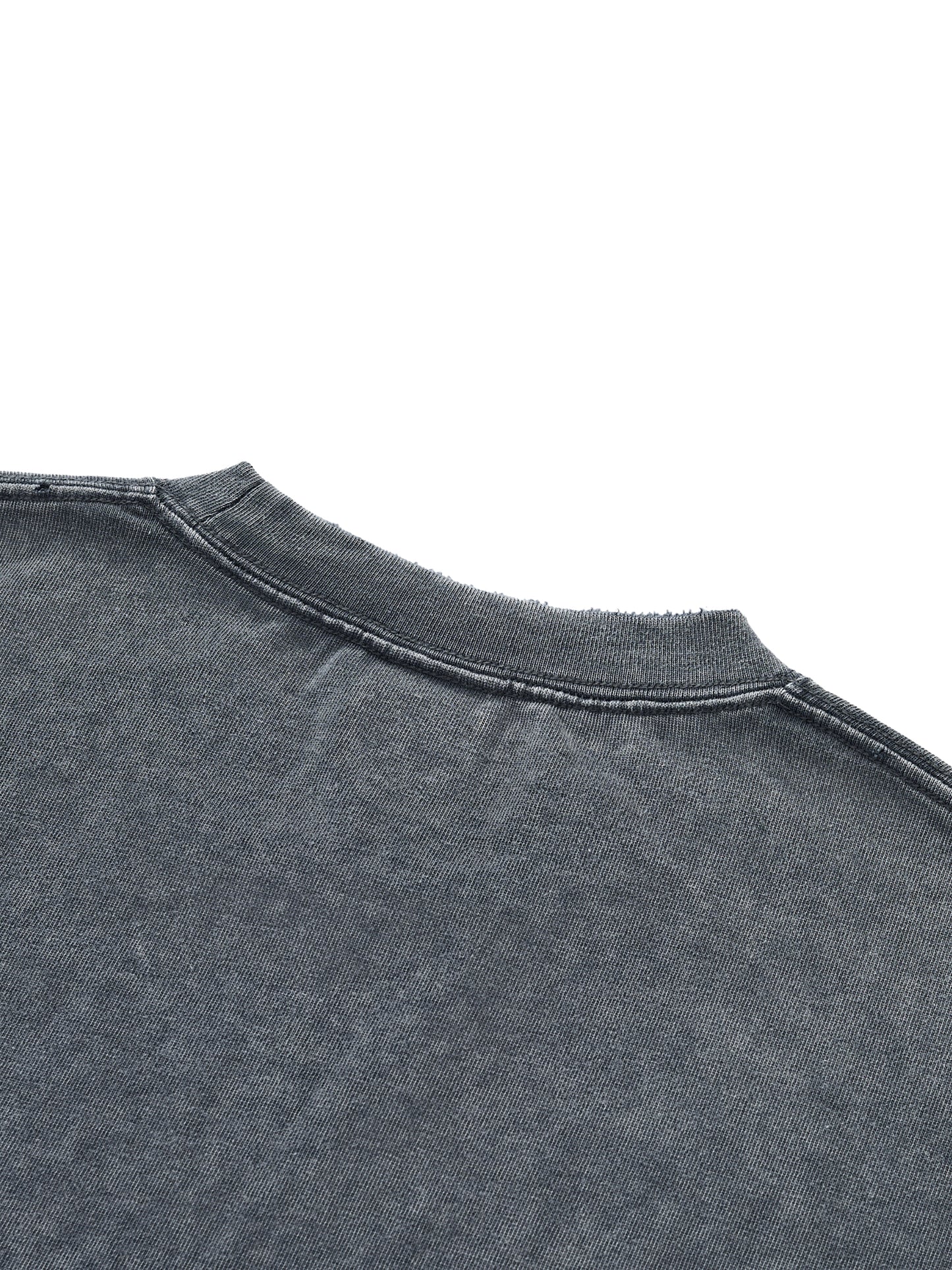 SNOW WASH RAW-HEM BOXY T-SHIRT - WASHED CEMENT GRAY