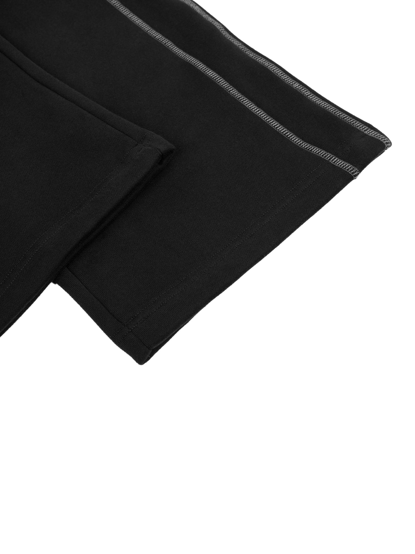 CONTRAST-STITCHED FLEECE SWEATPANTS - FLOWER GRAY