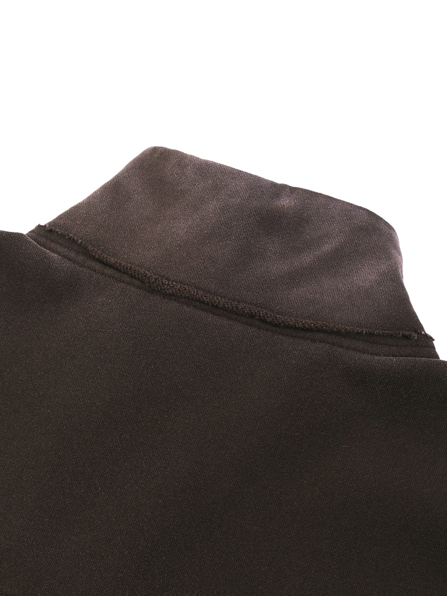 SUNFADE RAW EDGE QUARTER-ZIP SWEATSHIRT - BROWN