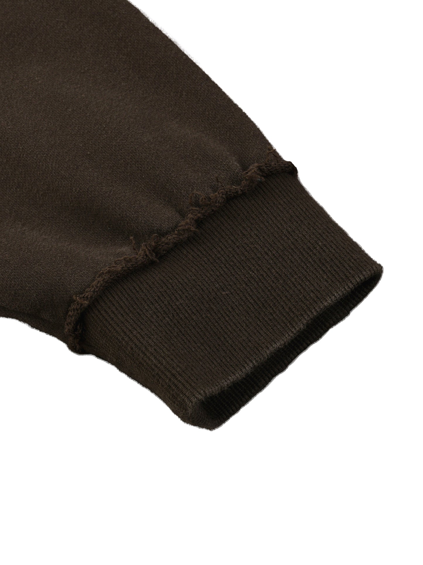 SUNFADE RAW EDGE QUARTER-ZIP SWEATSHIRT - BROWN