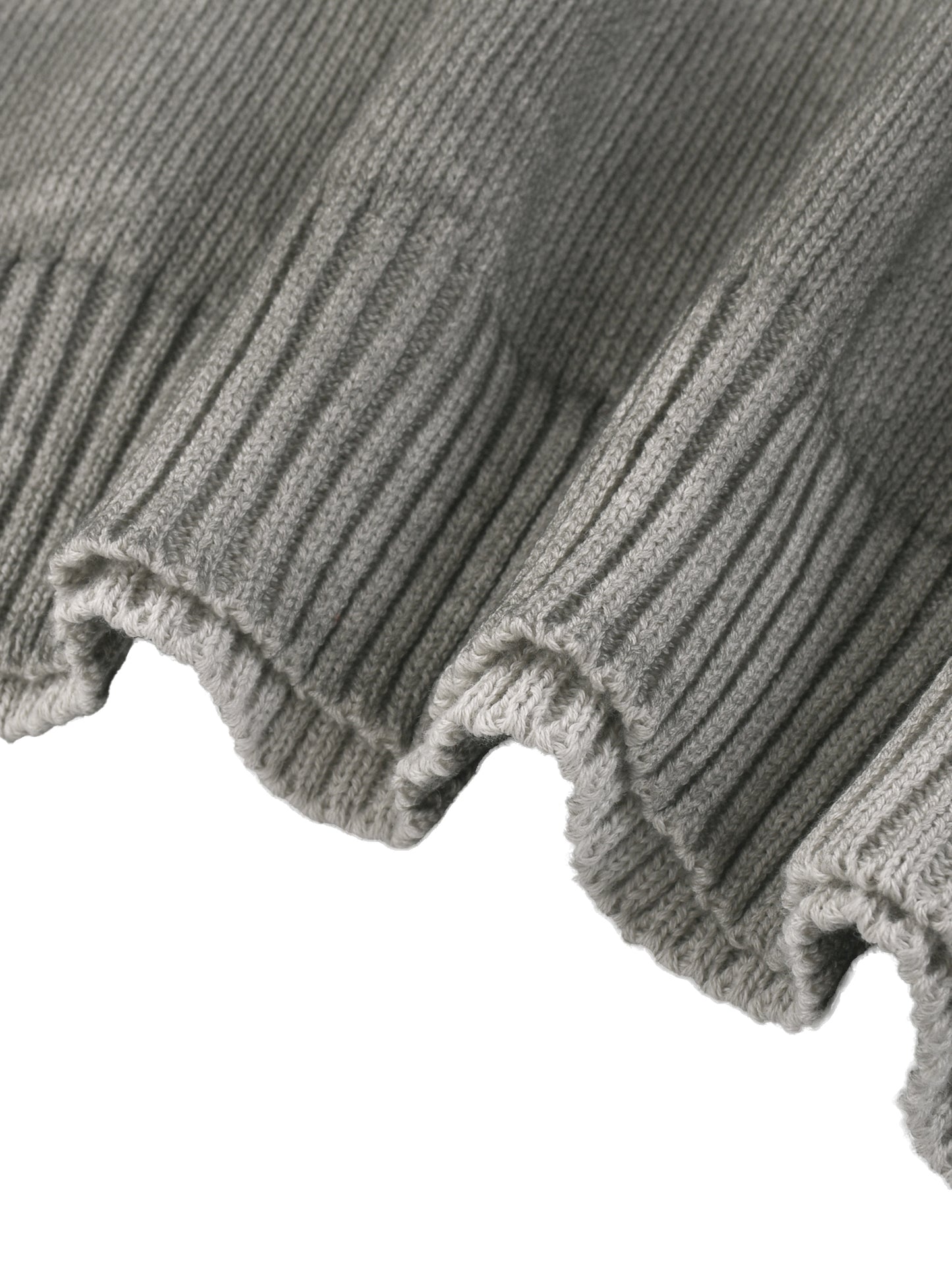 SUNFADE DISTRESSED RIPPED CREWNECK SWEATER - LIGHT GRAY