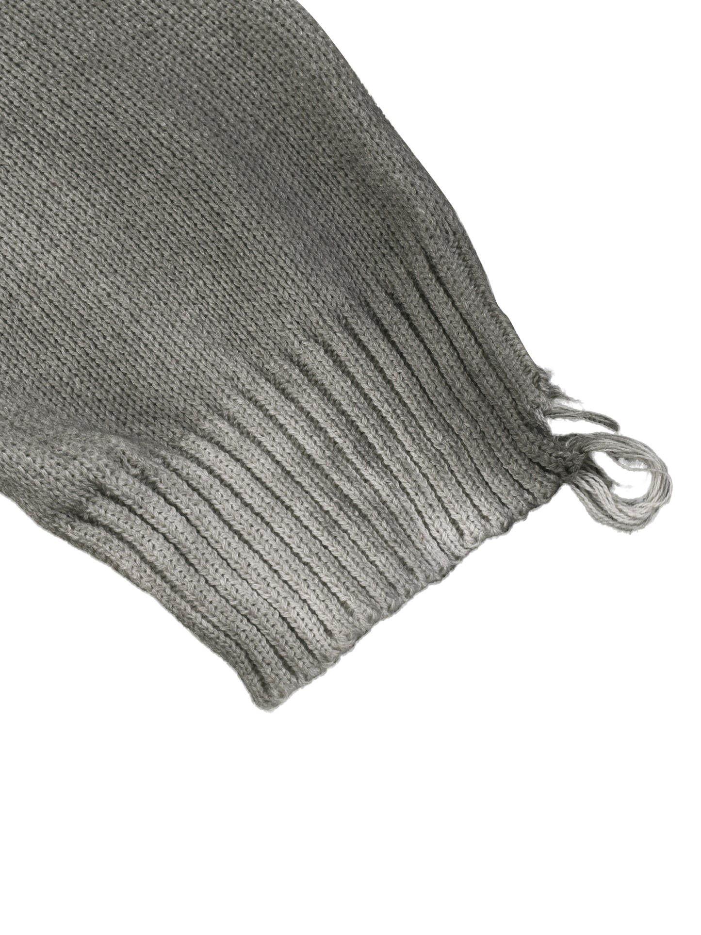 SUNFADE DISTRESSED RIPPED CREWNECK SWEATER - LIGHT GRAY