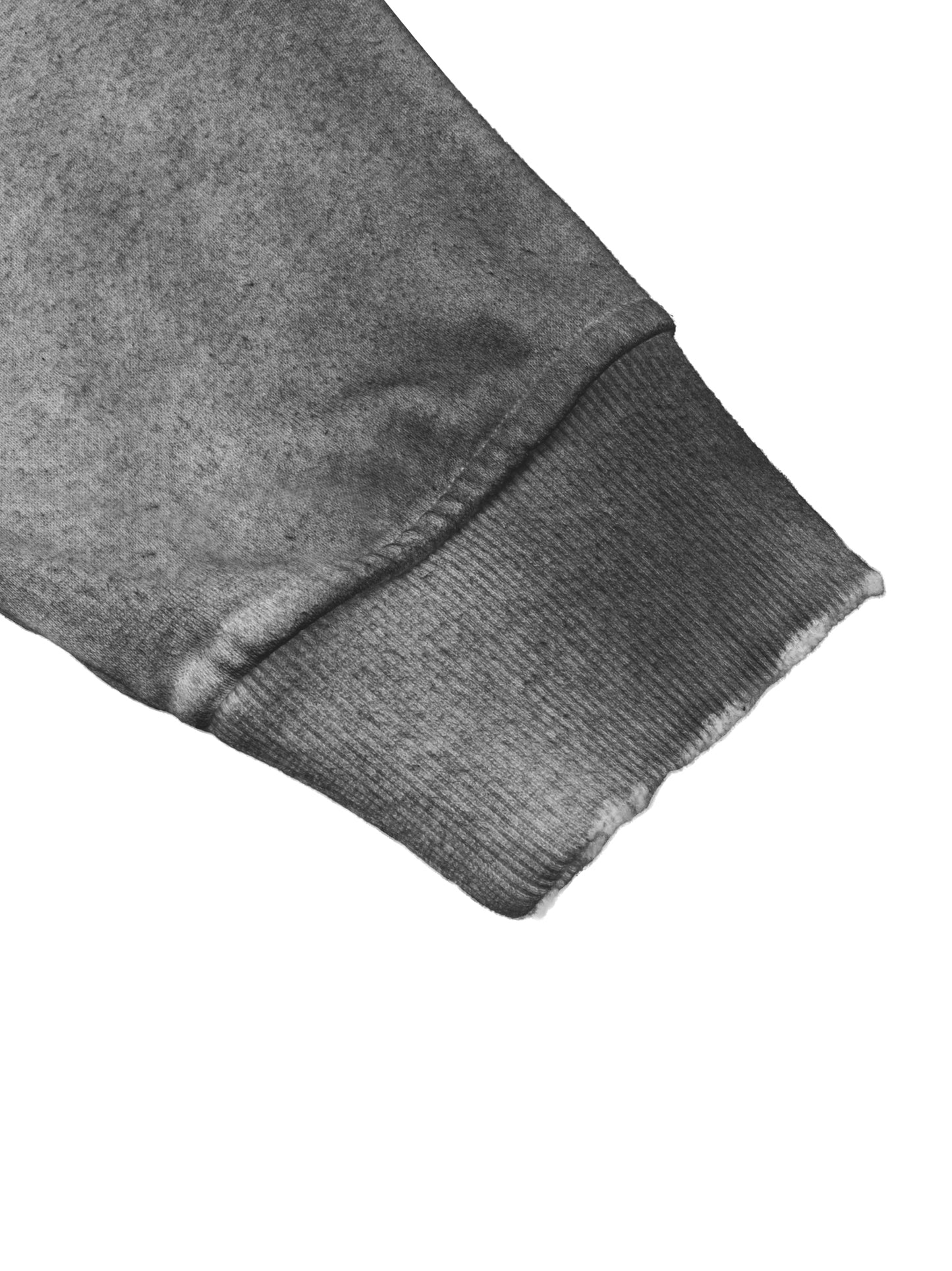 SUNFADE FRAYED RAW EDGE FLEECE ZIP HOODIE - GRAY BLUE