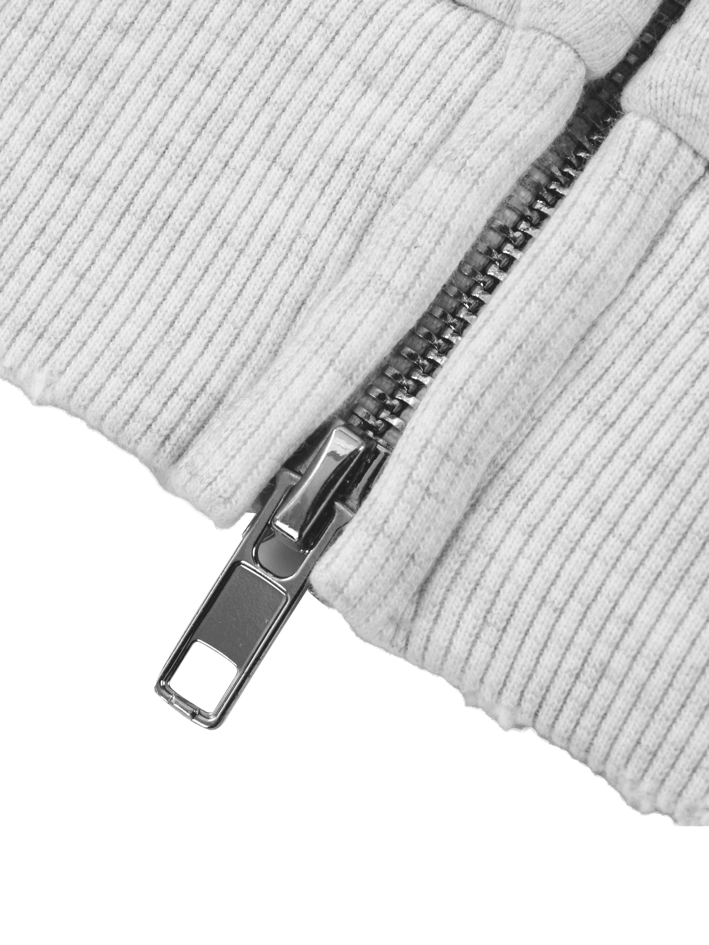 SUNFADE FRAYED RAW EDGE FLEECE ZIP HOODIE - GRAY BLUE