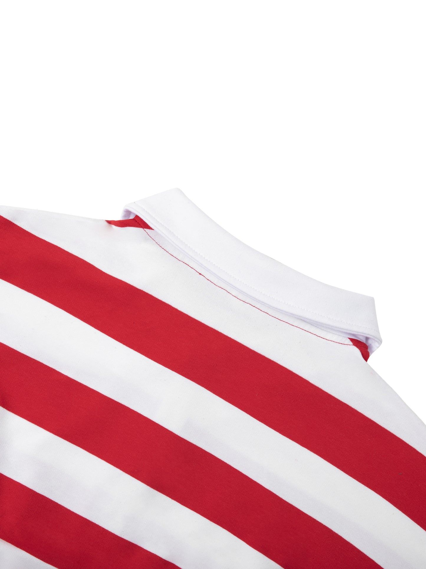 COLOR BLOCK STRIPE POLO SHIRT - WHITE WITH BLACK