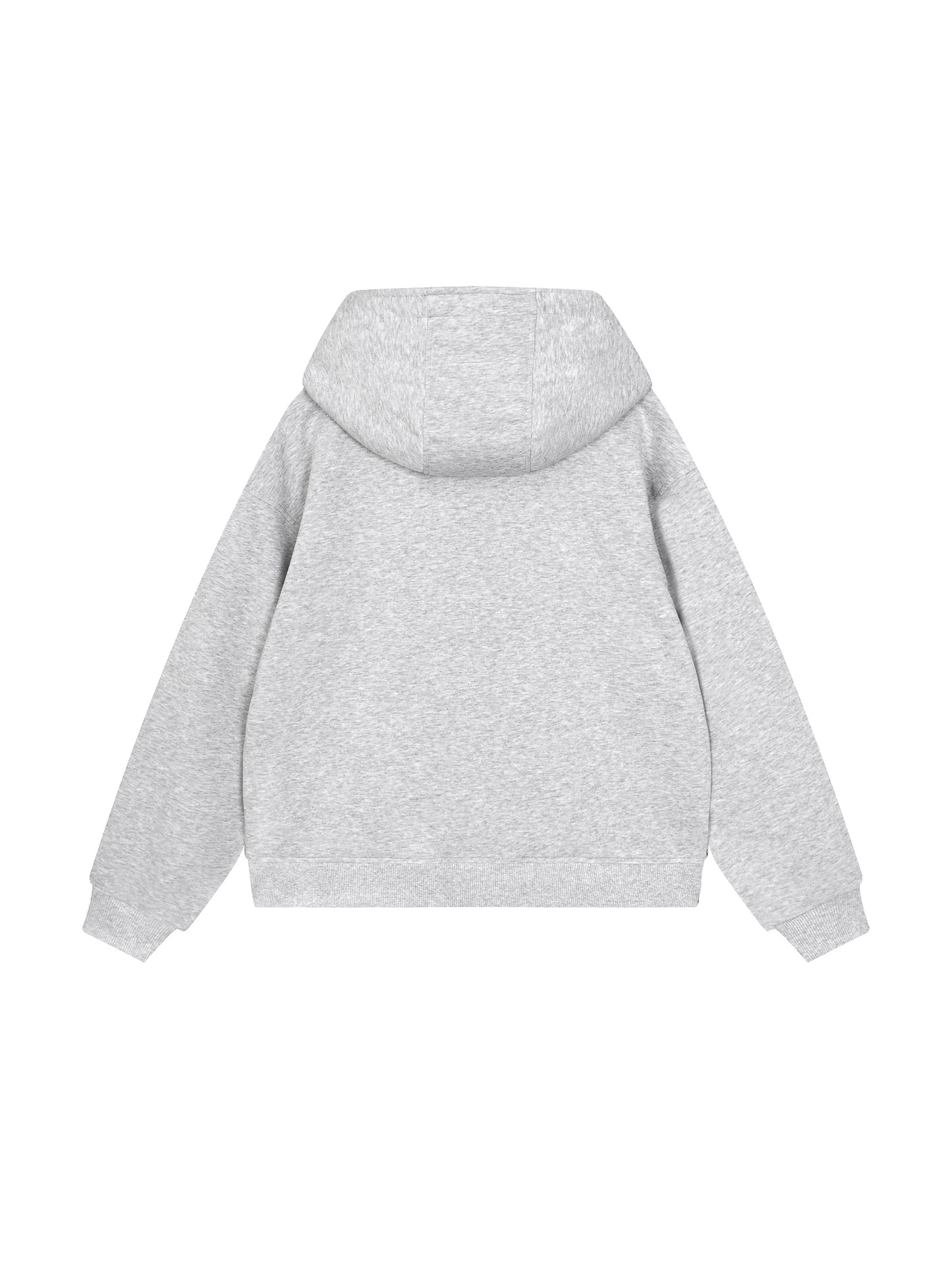 BOXY BUTTON PLACKET HOODIE - FLOWER GRAY