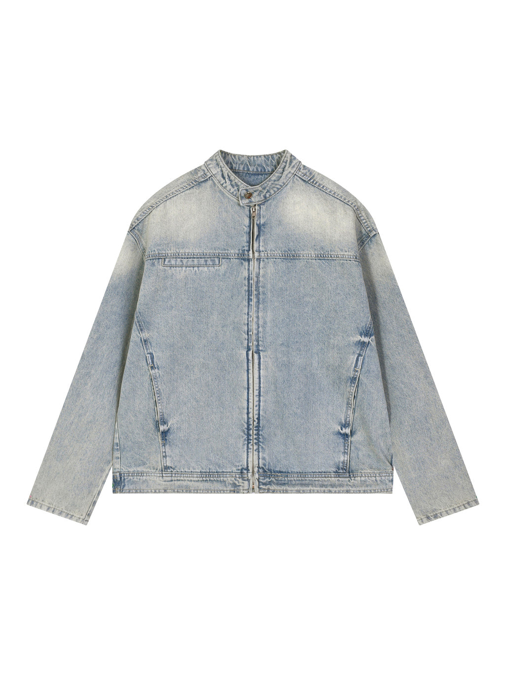 Vintage Wash Zip Denim Jacket