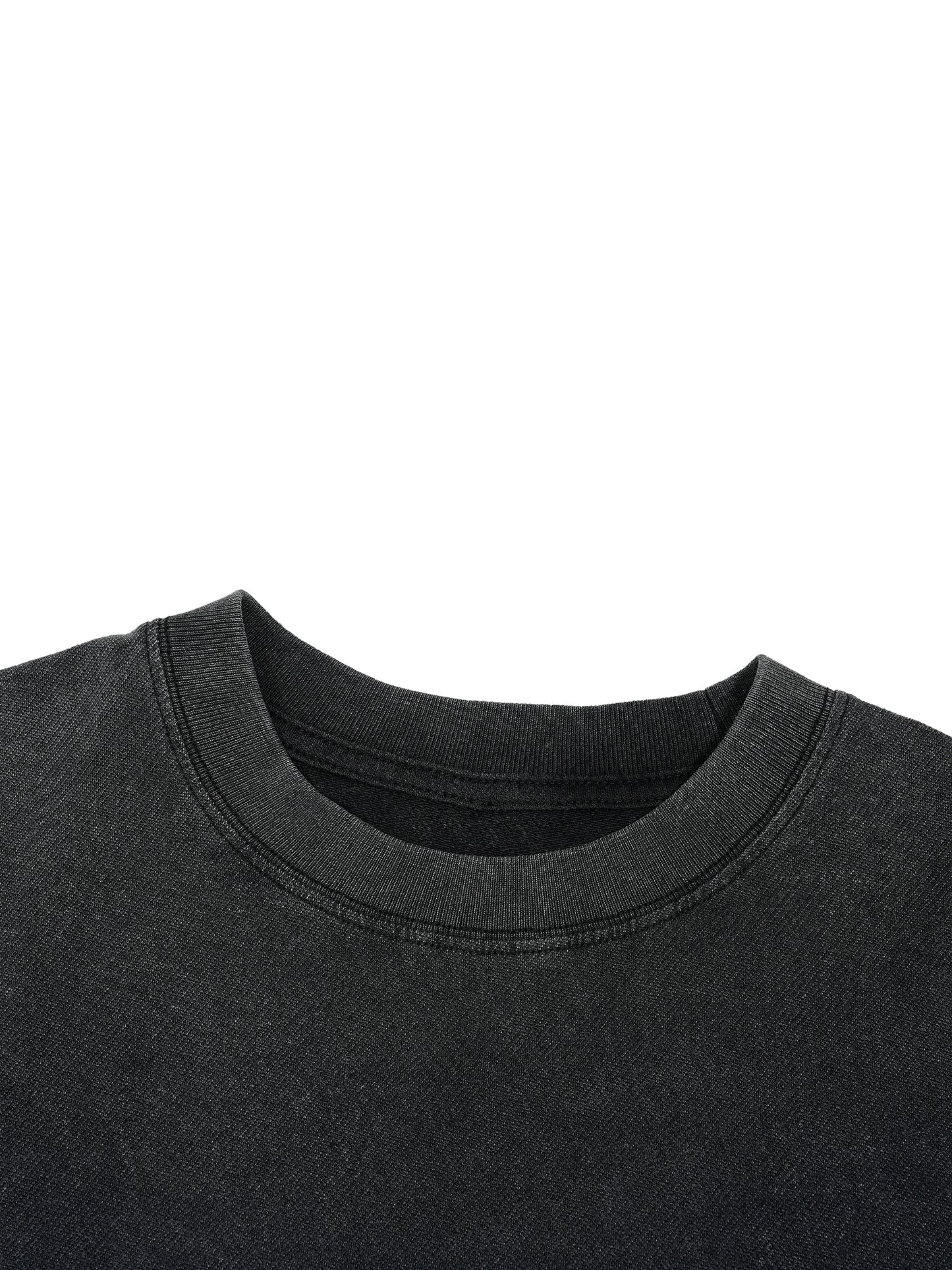 VINTAGE WASH BOXY DISTRESSED HEM T-SHIRT - WHITE