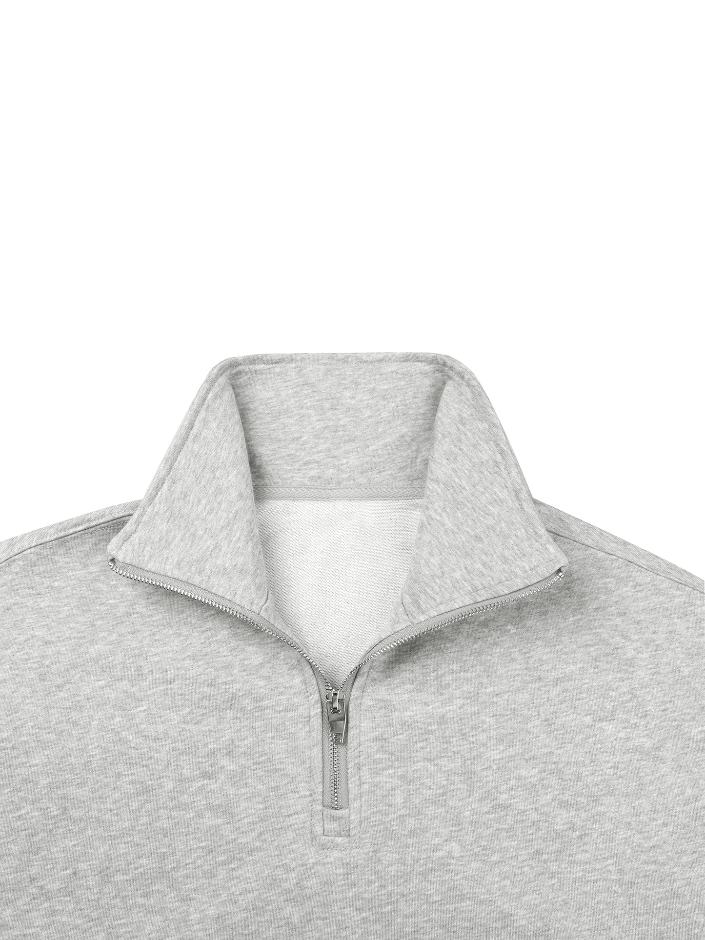 QUARTER-ZIP DROP SHOULDER SWEATSHIRT - BLACK
