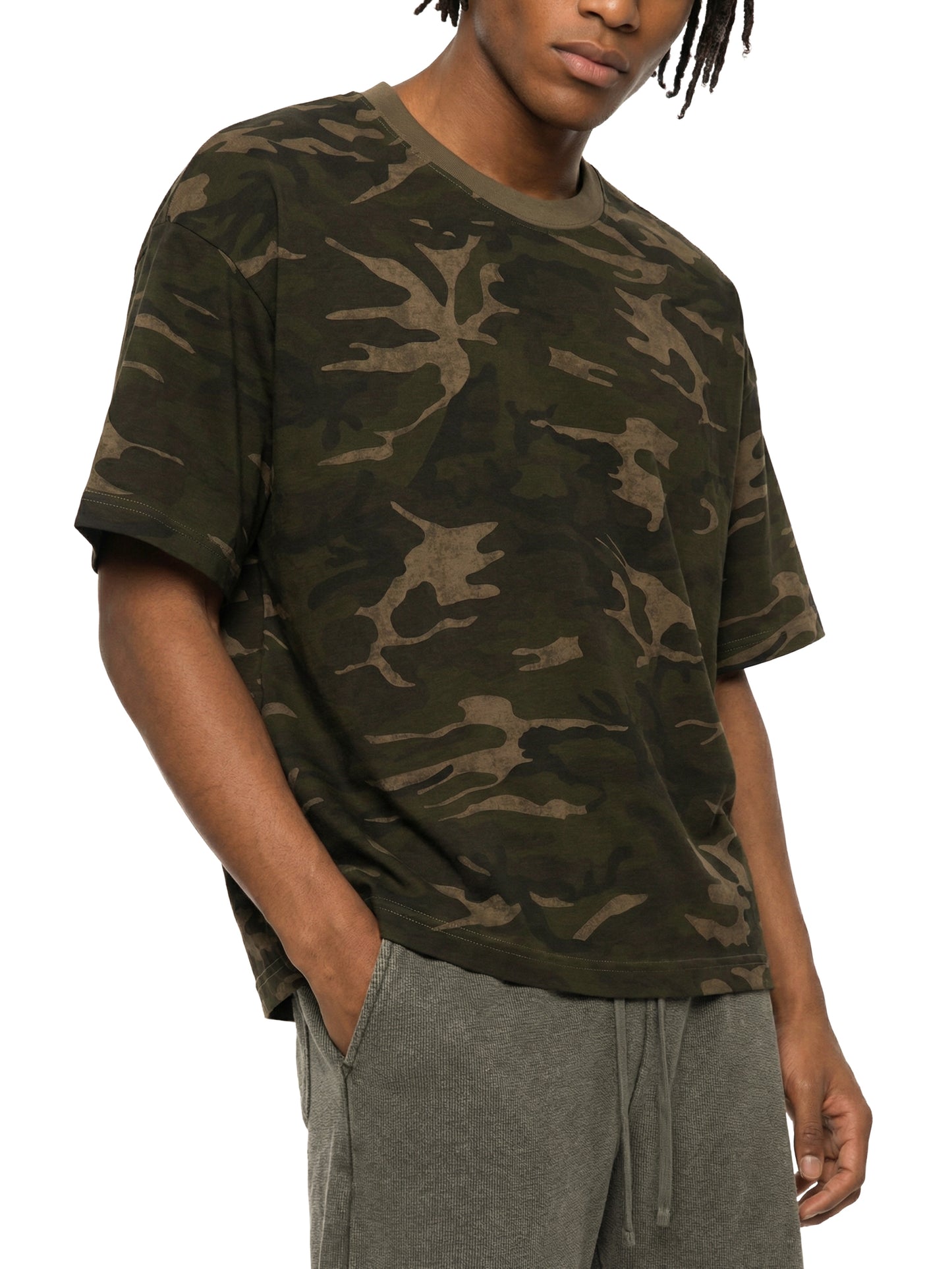 CAMO BOXY T-SHIRT – KAKI CAMO