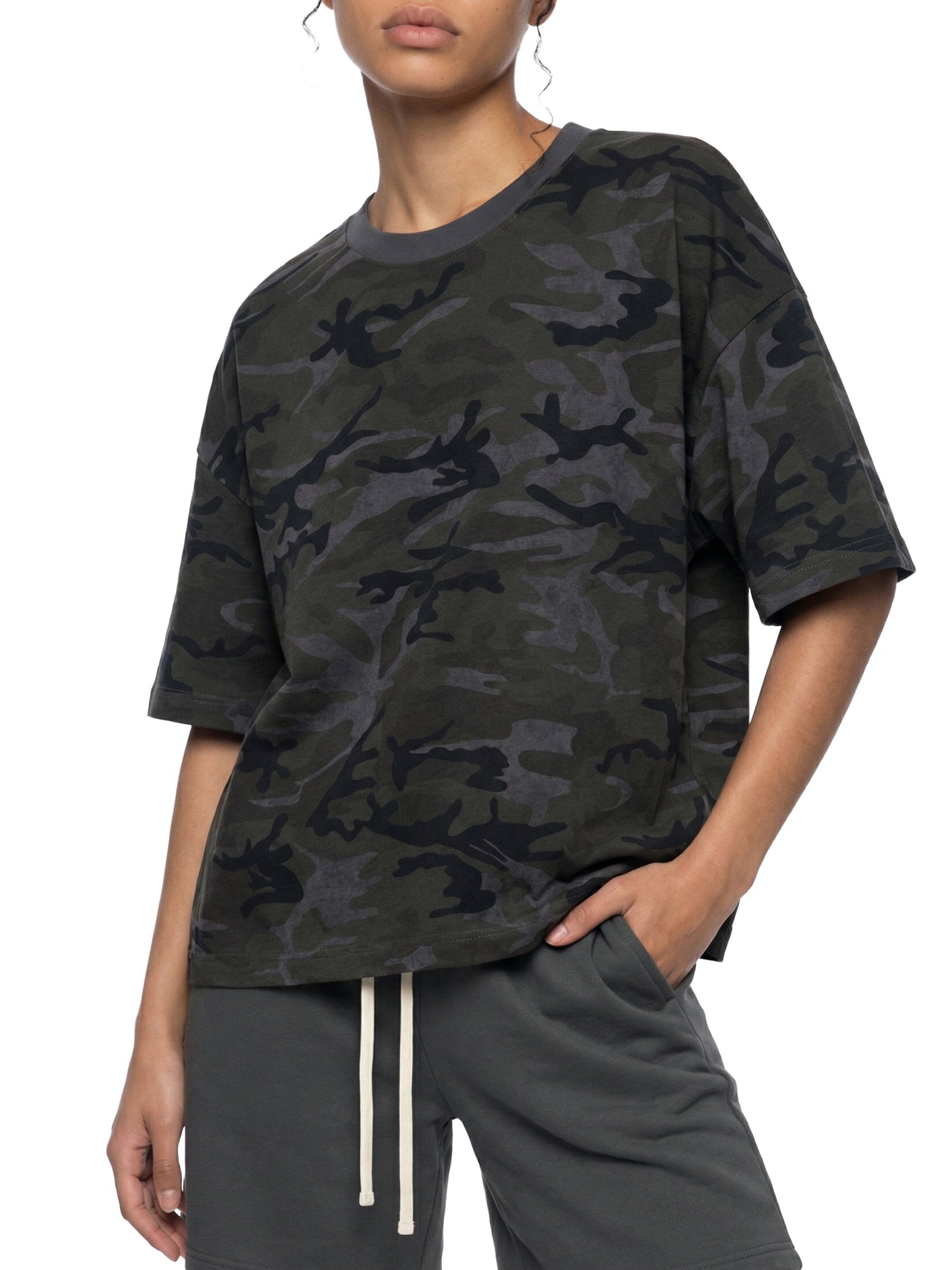 CAMO BOXY T-SHIRT - GRAY CAMO