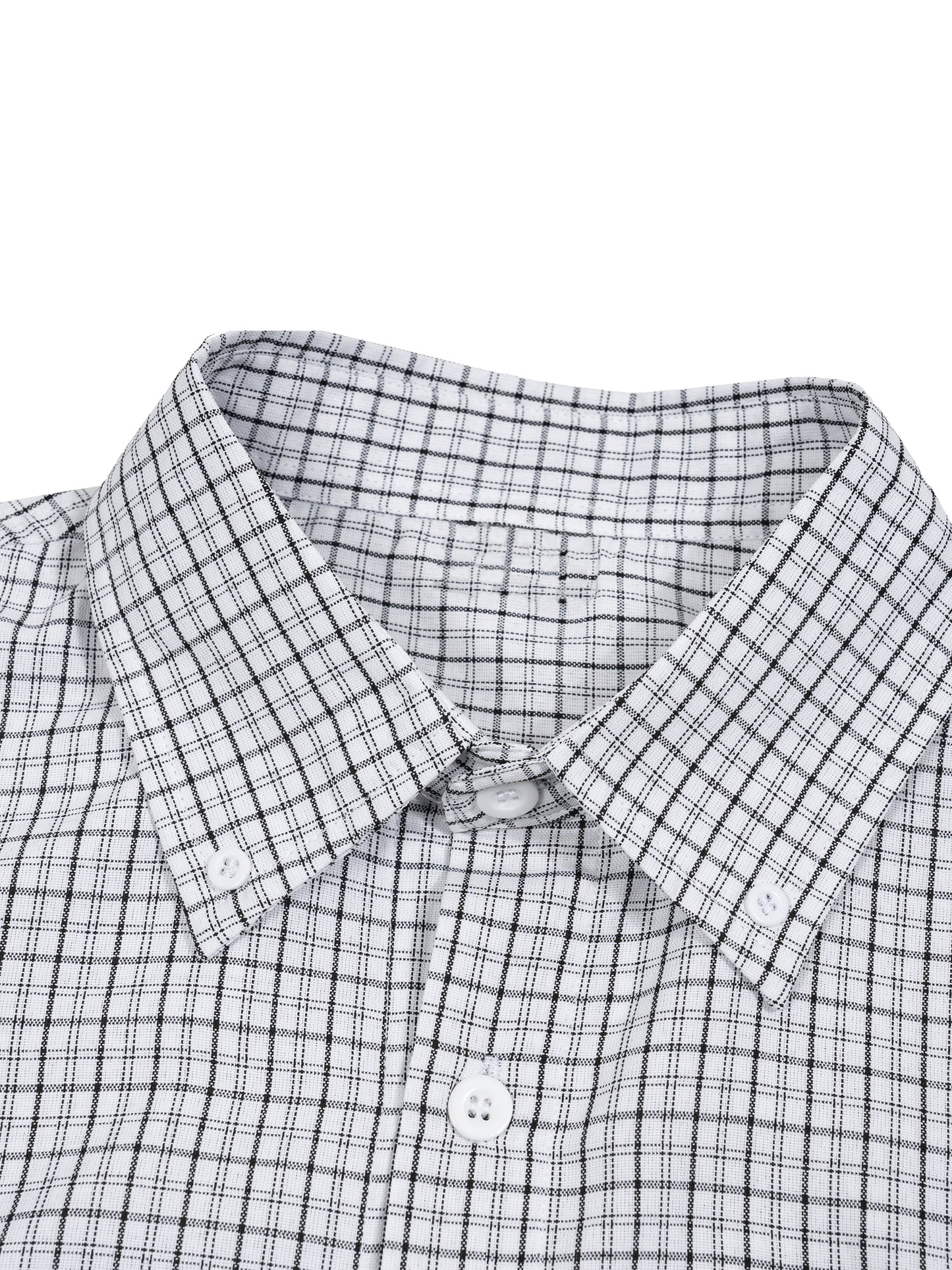 DISTRESSED PLAID BOXY SHIRT - BLACK