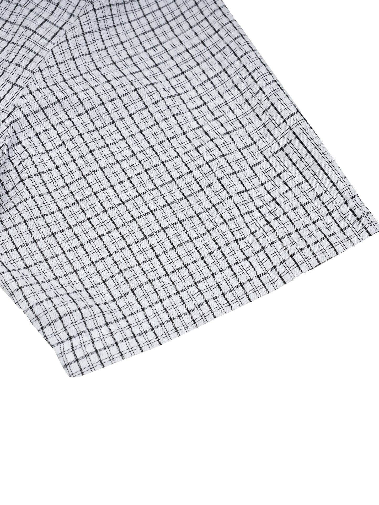 DISTRESSED PLAID BOXY SHIRT - WHITE