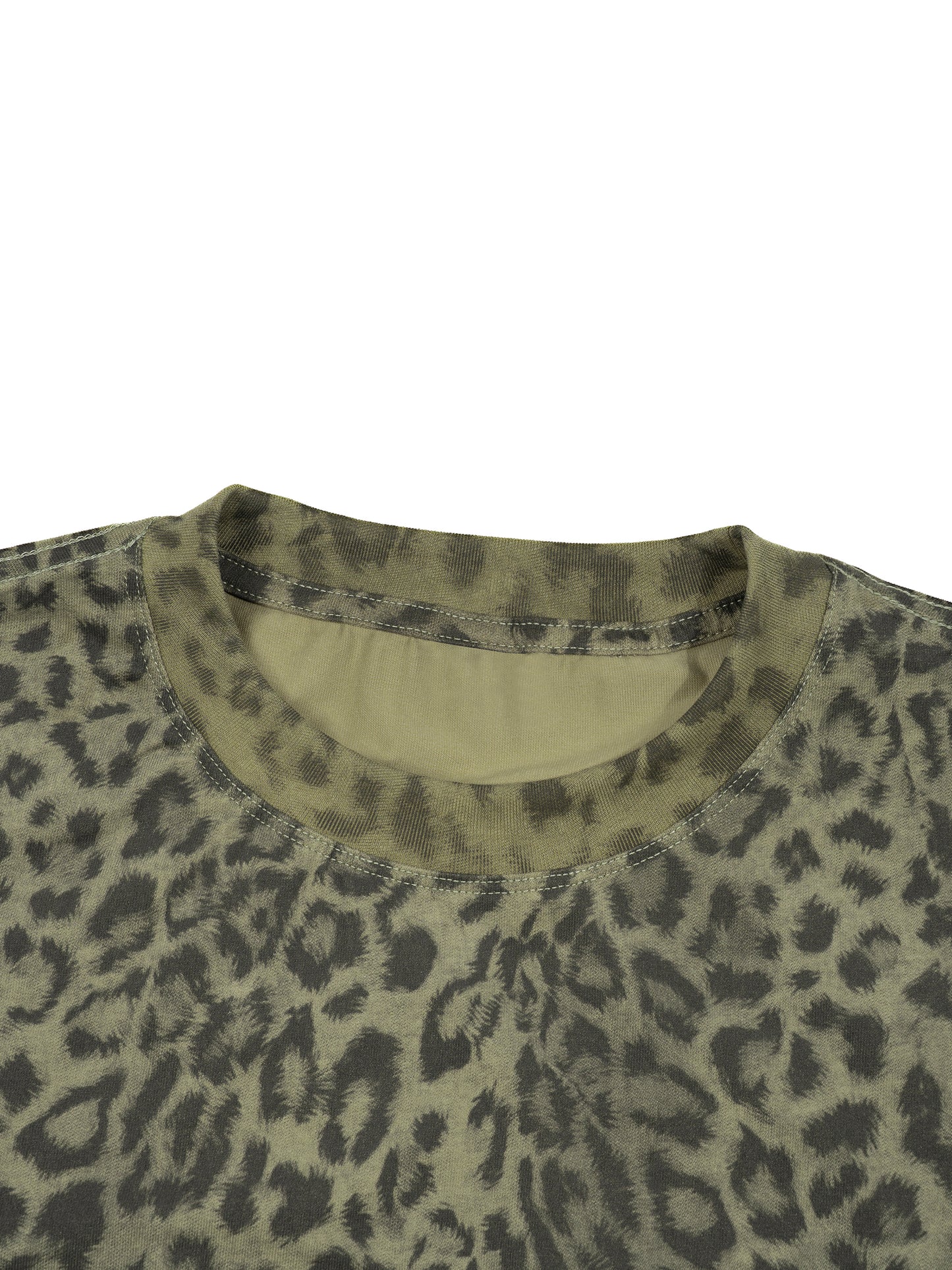 LEOPARD PRINT BOXY T-SHIRT - LEOPARD GRAY
