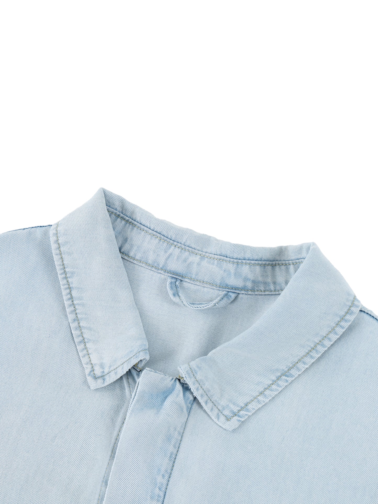 VINTAGE WASH DROP SHOULDER LYOCELL SHIRT - LIGHT BLUE