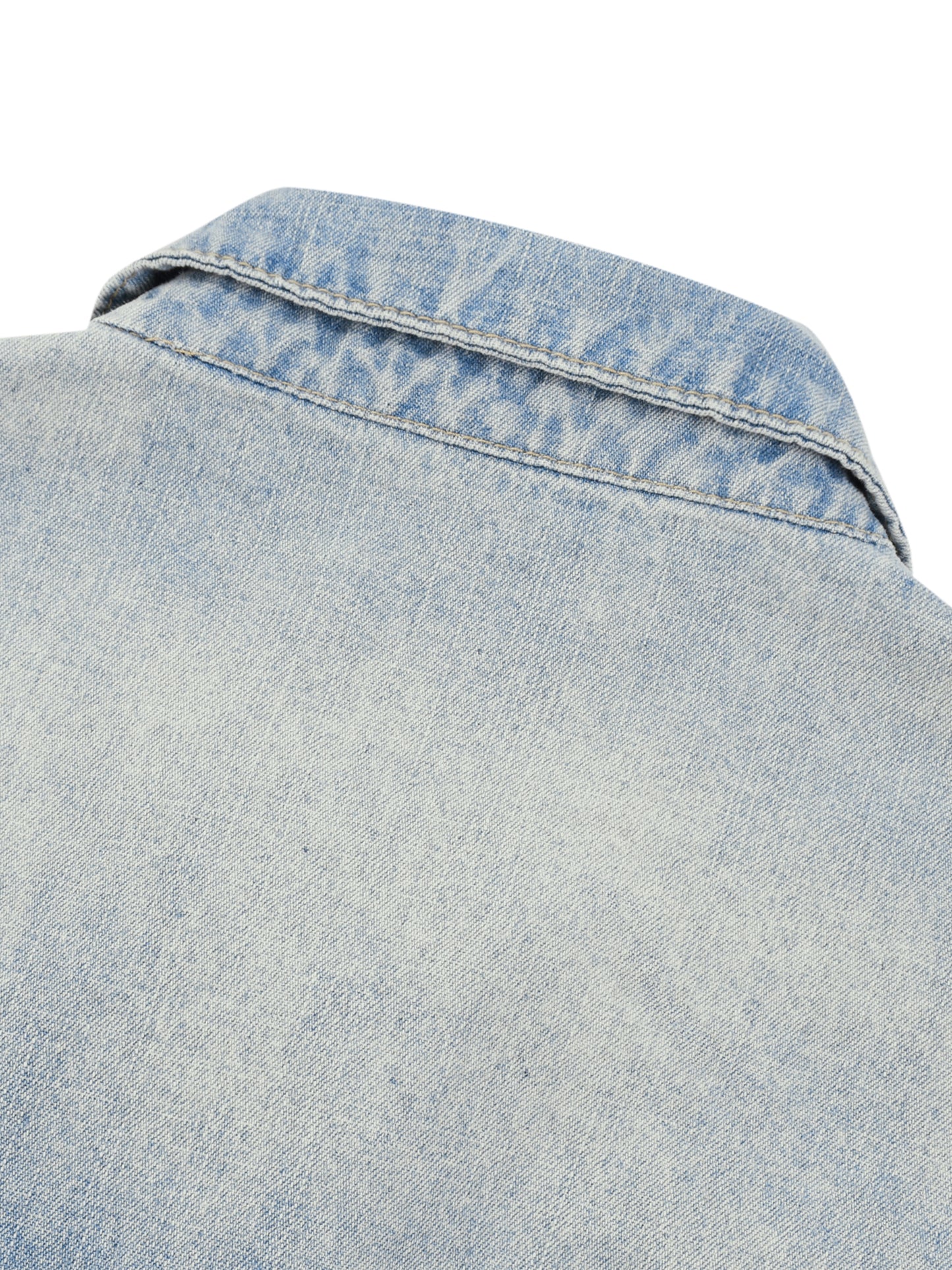 VINTAGE WASH FULL-ZIP DENIM JACKET - BLUE