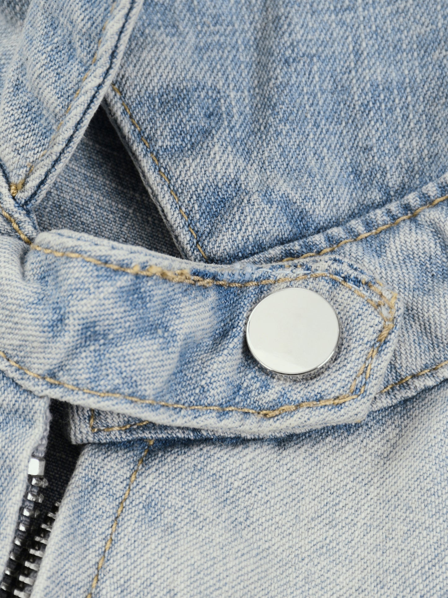 VINTAGE WASH FULL-ZIP DENIM JACKET - BLUE
