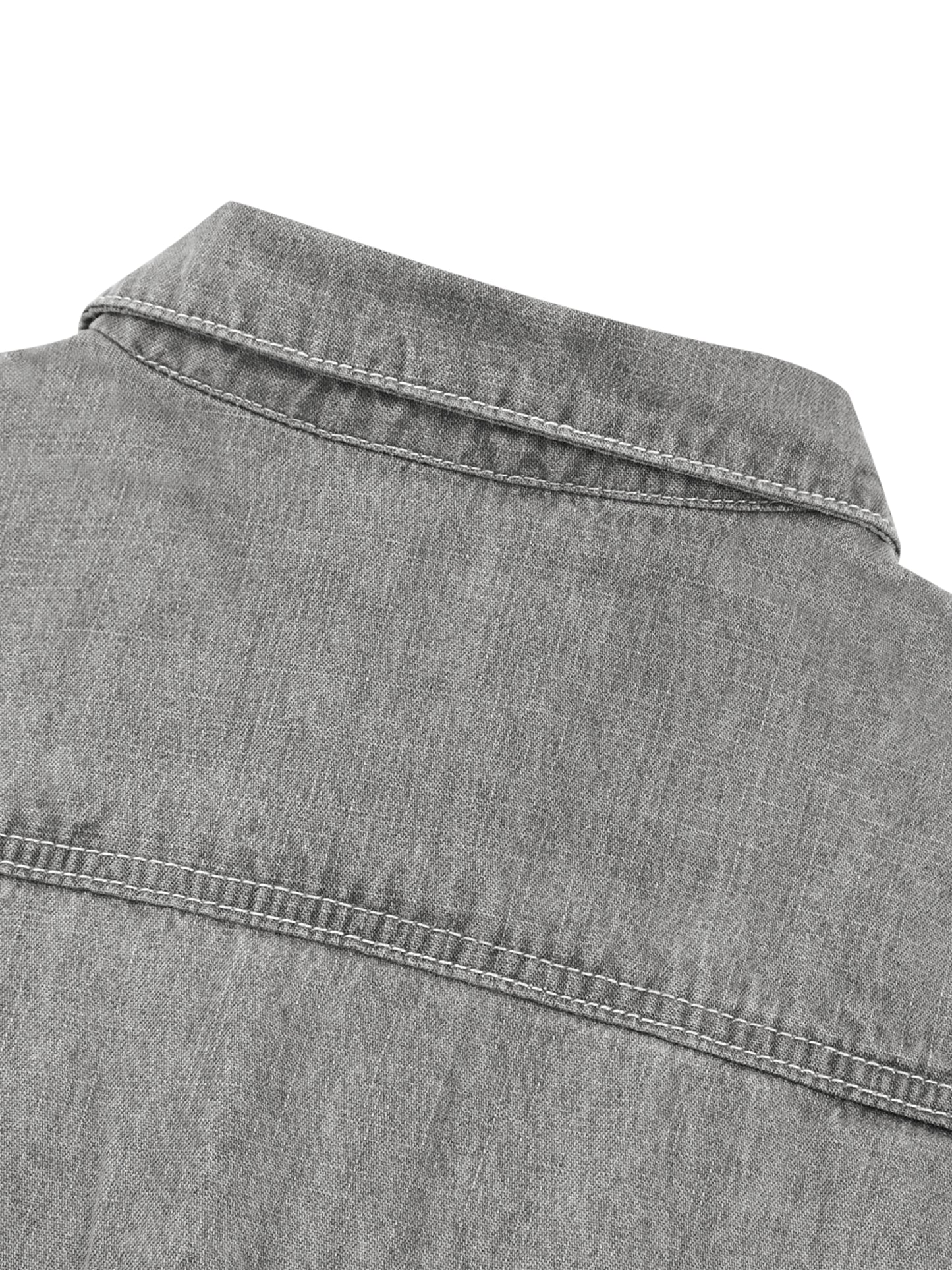 VINTAGE WASH DENIM SHIRT - LIGHT GRAY