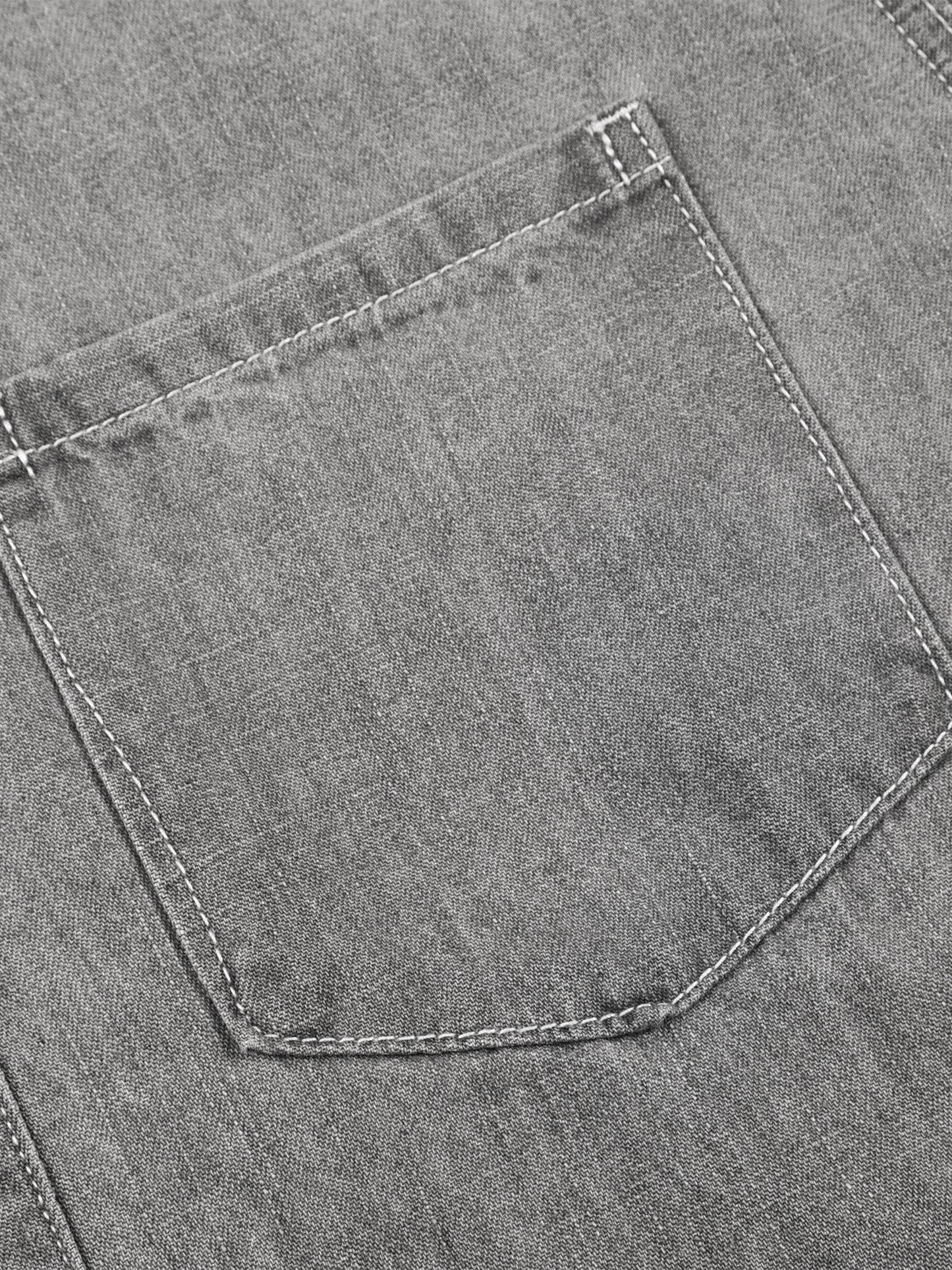 VINTAGE WASH DENIM SHIRT - LIGHT GRAY