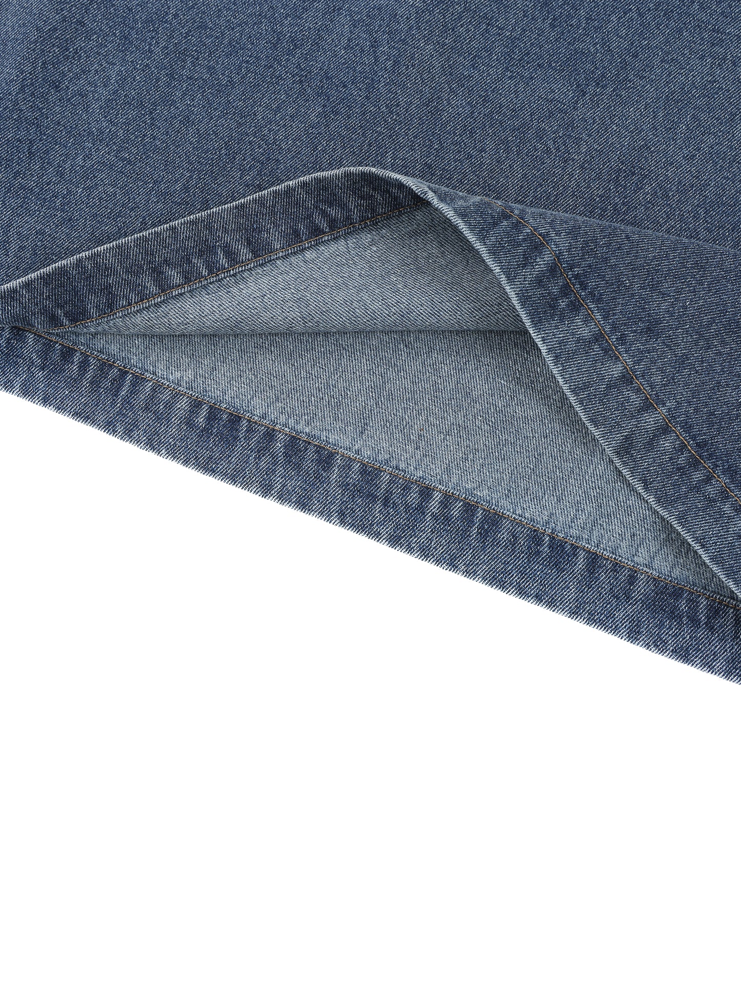 VINTAGE WASH BOXY QUARTER-ZIP DENIM SHIRT - BLACK