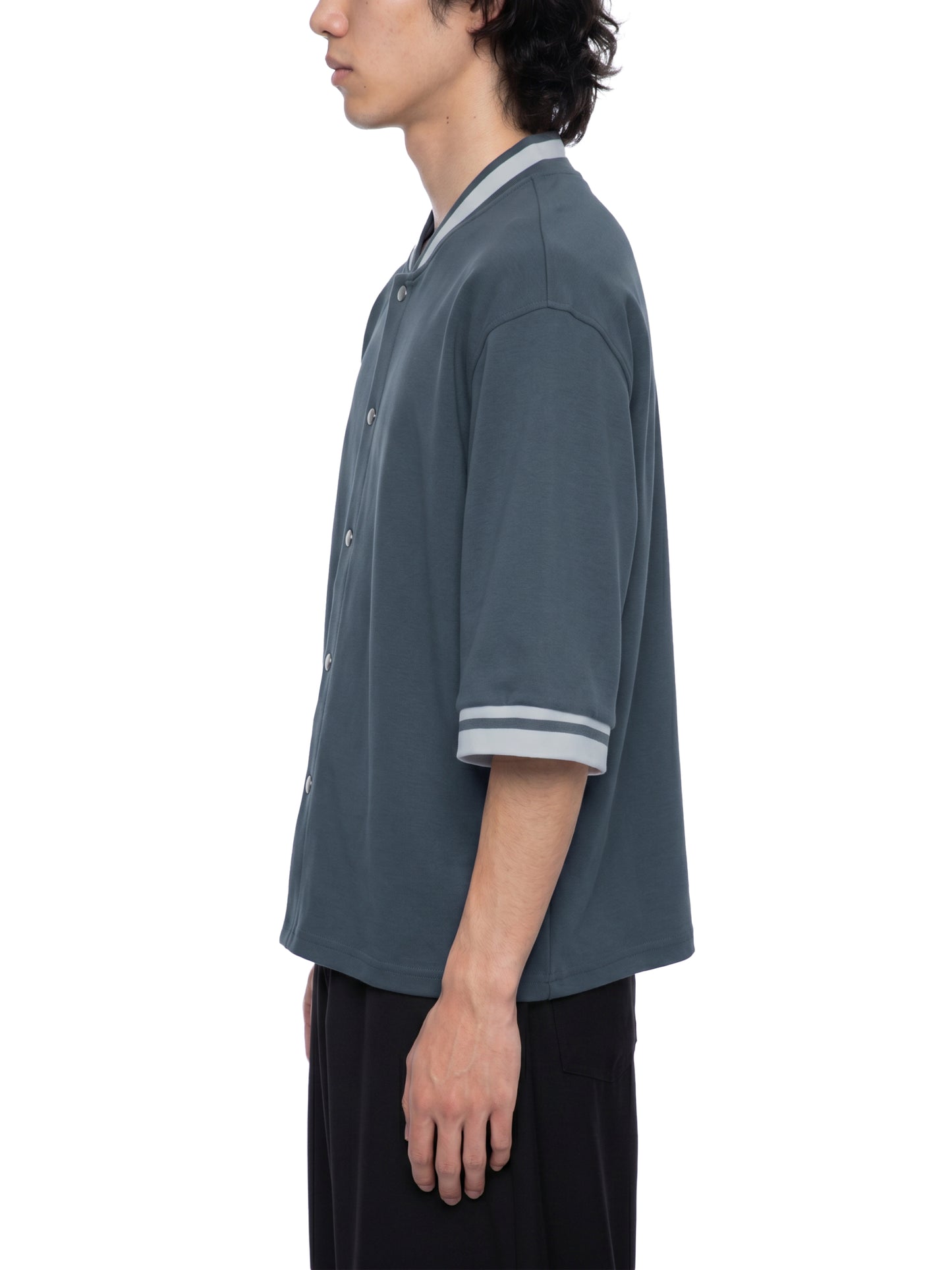 BOXY HEAVYWEIGHT BASEBALL JERSEY - NAVY BLUE