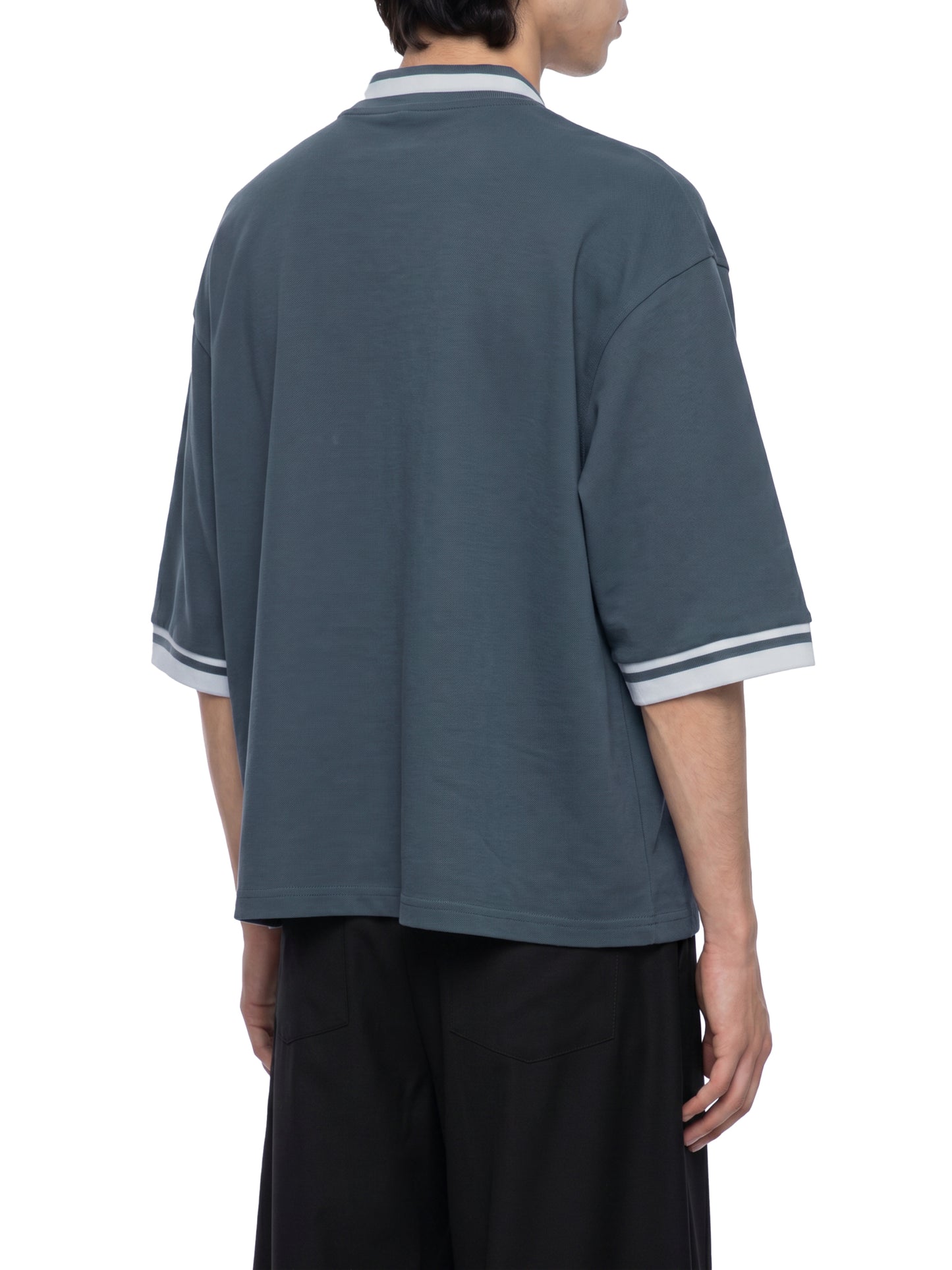 BOXY HEAVYWEIGHT BASEBALL JERSEY - NAVY BLUE