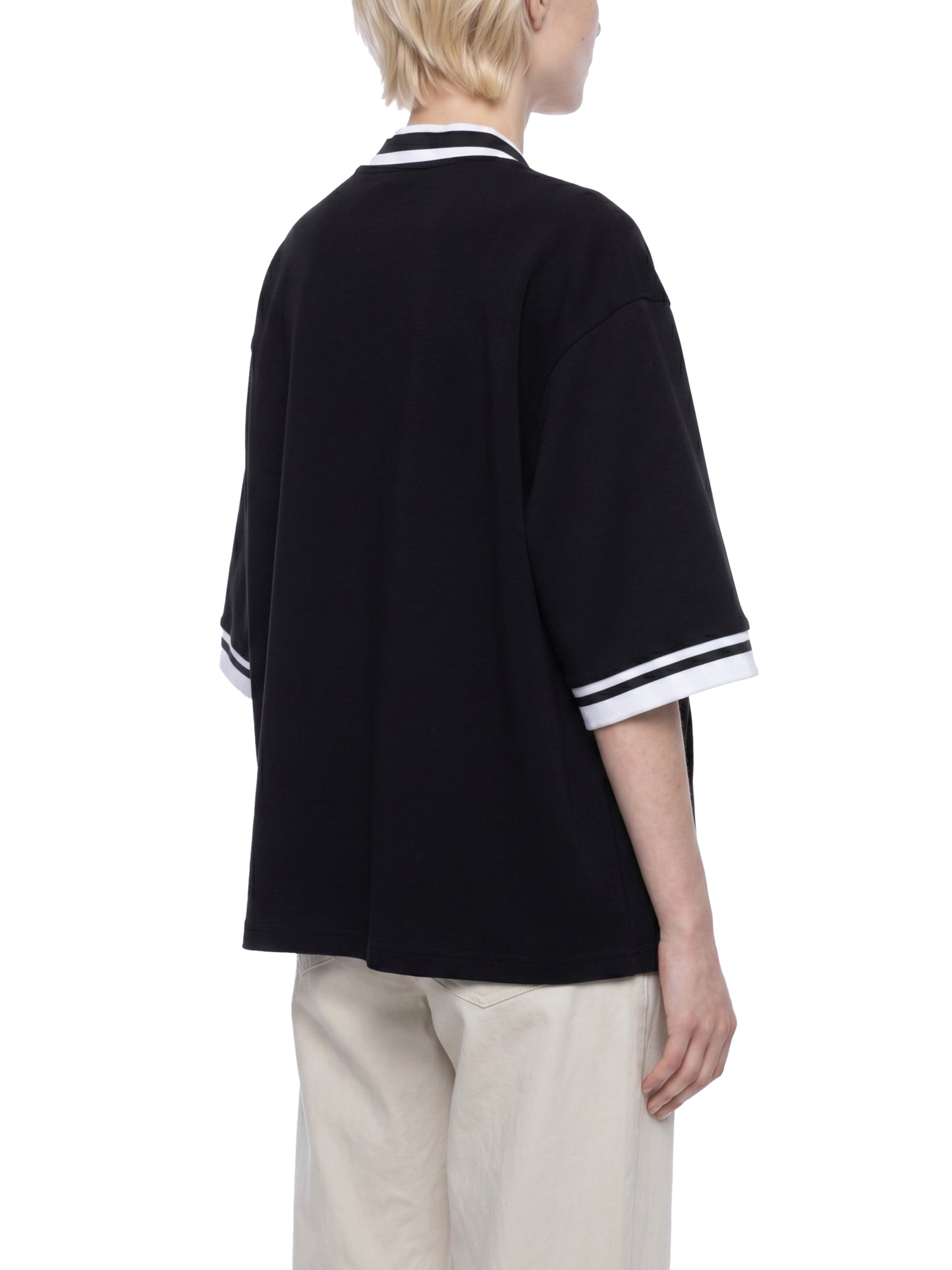 BOXY HEAVYWEIGHT BASEBALL JERSEY - BLACK